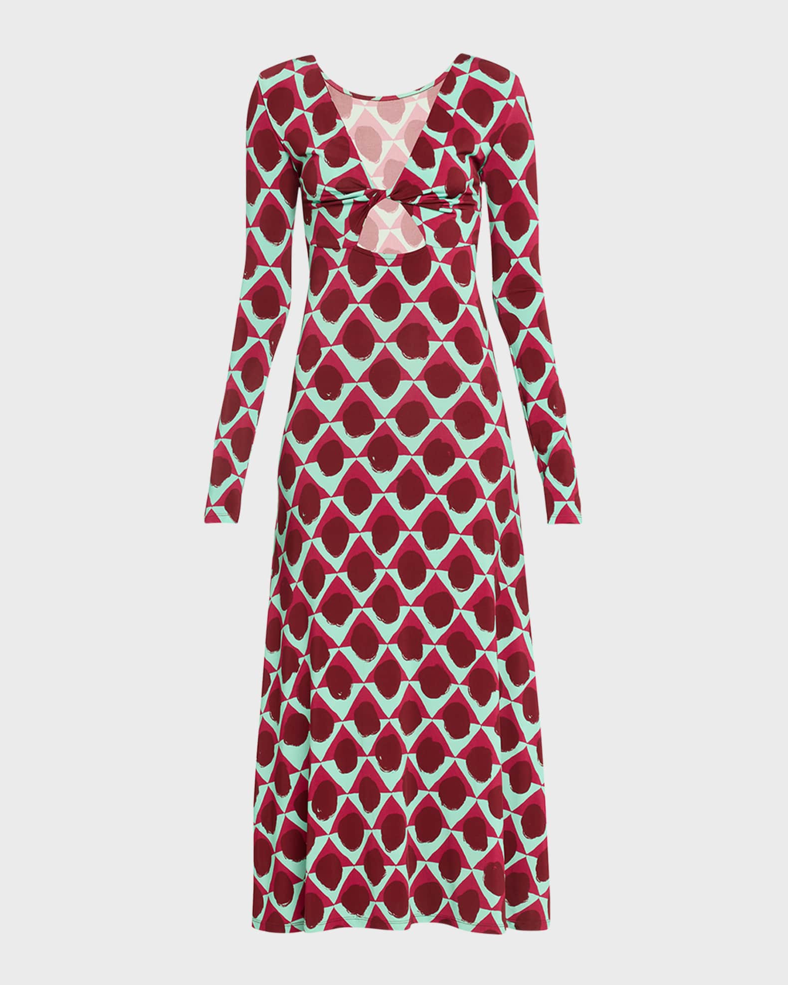 Johanna Ortiz Sixties Valiente Gaucha Twisted Cutout Midi Dress