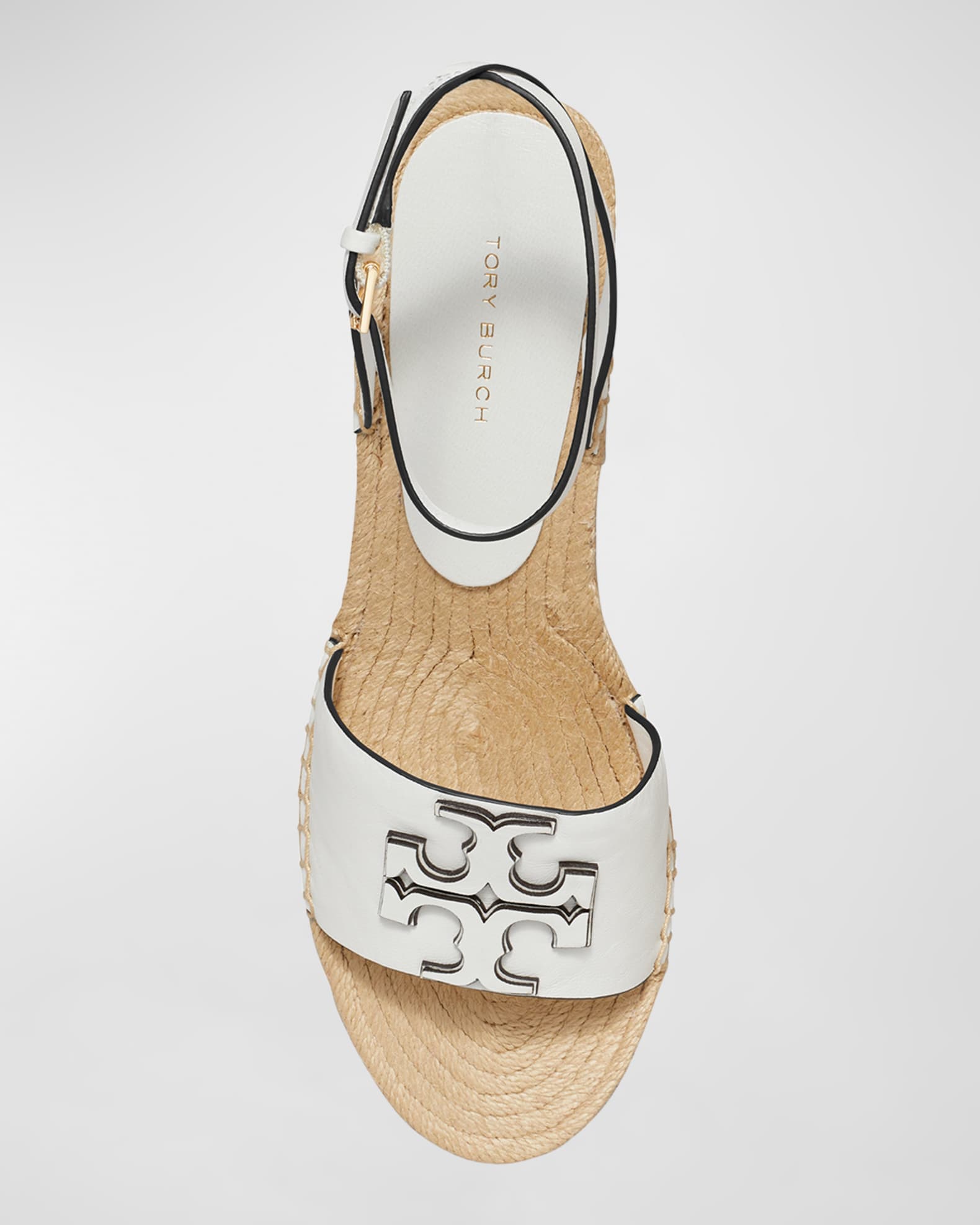Tory Burch Ines Leather Double T Espadrilles | Neiman Marcus