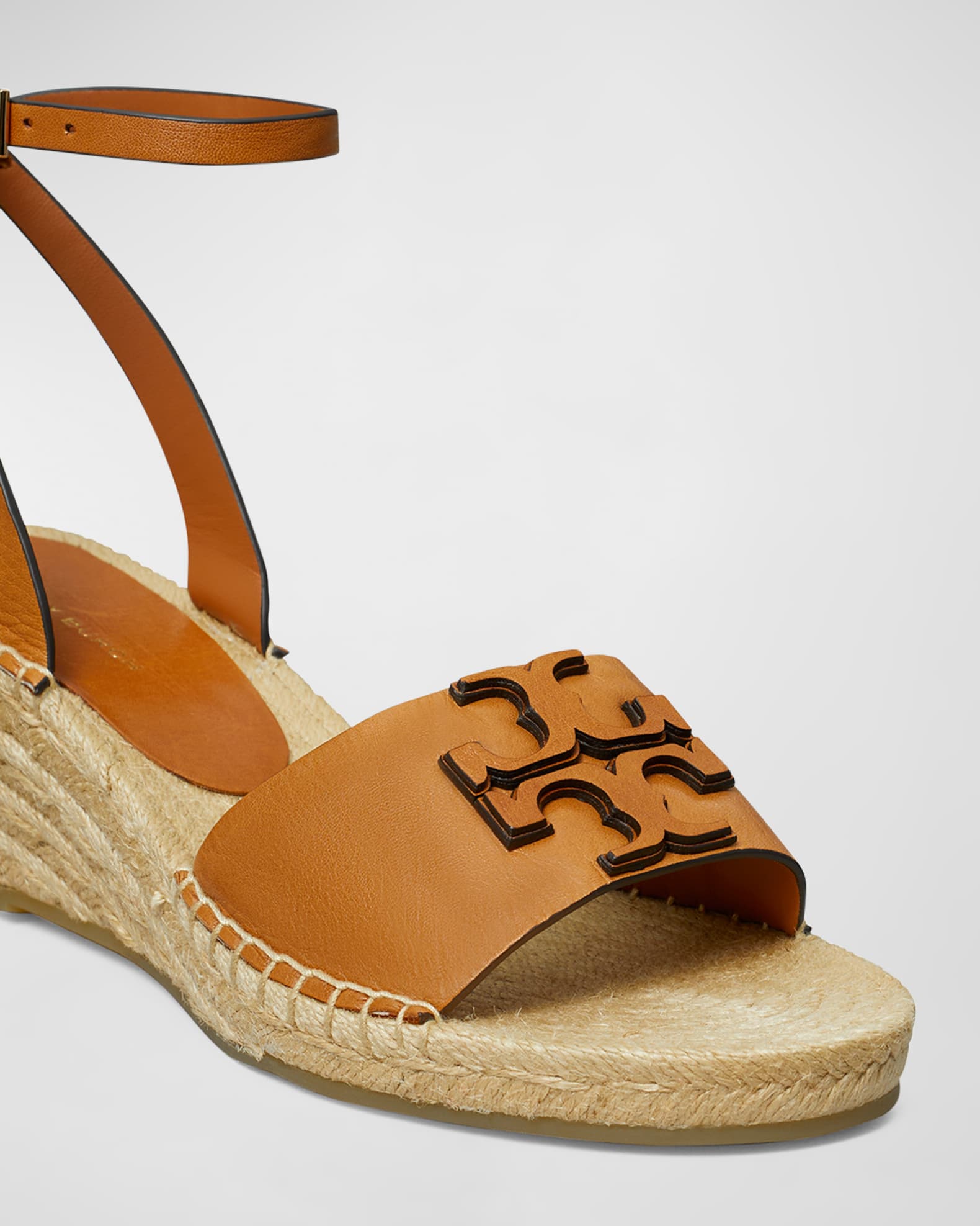 Tory Burch Ines Leather Double T Espadrilles | Neiman Marcus