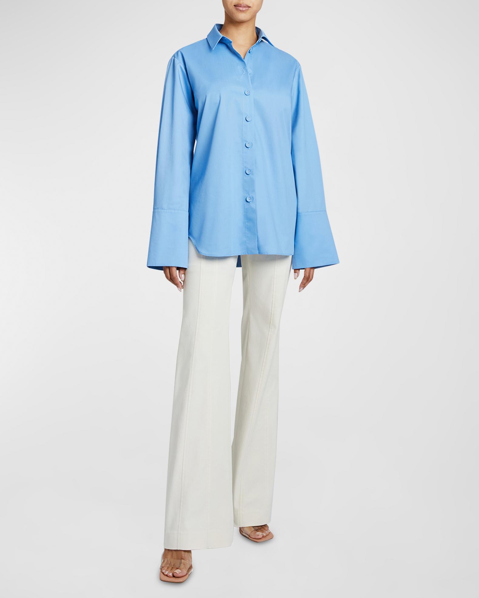 Chemise FRAME Poplin à Manches Ballon - Taille XS, Noir, 100% Coton - Occasion Très Bon état