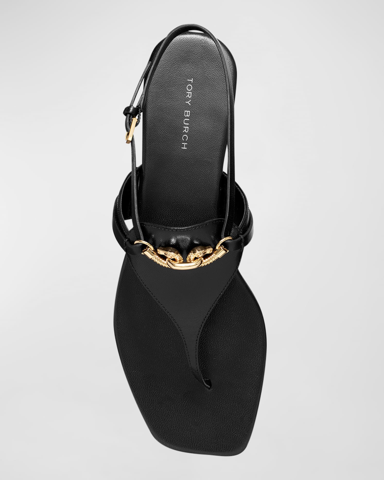 Tory Burch Jessa Leather Bit Chain Thong Sandals | Neiman Marcus