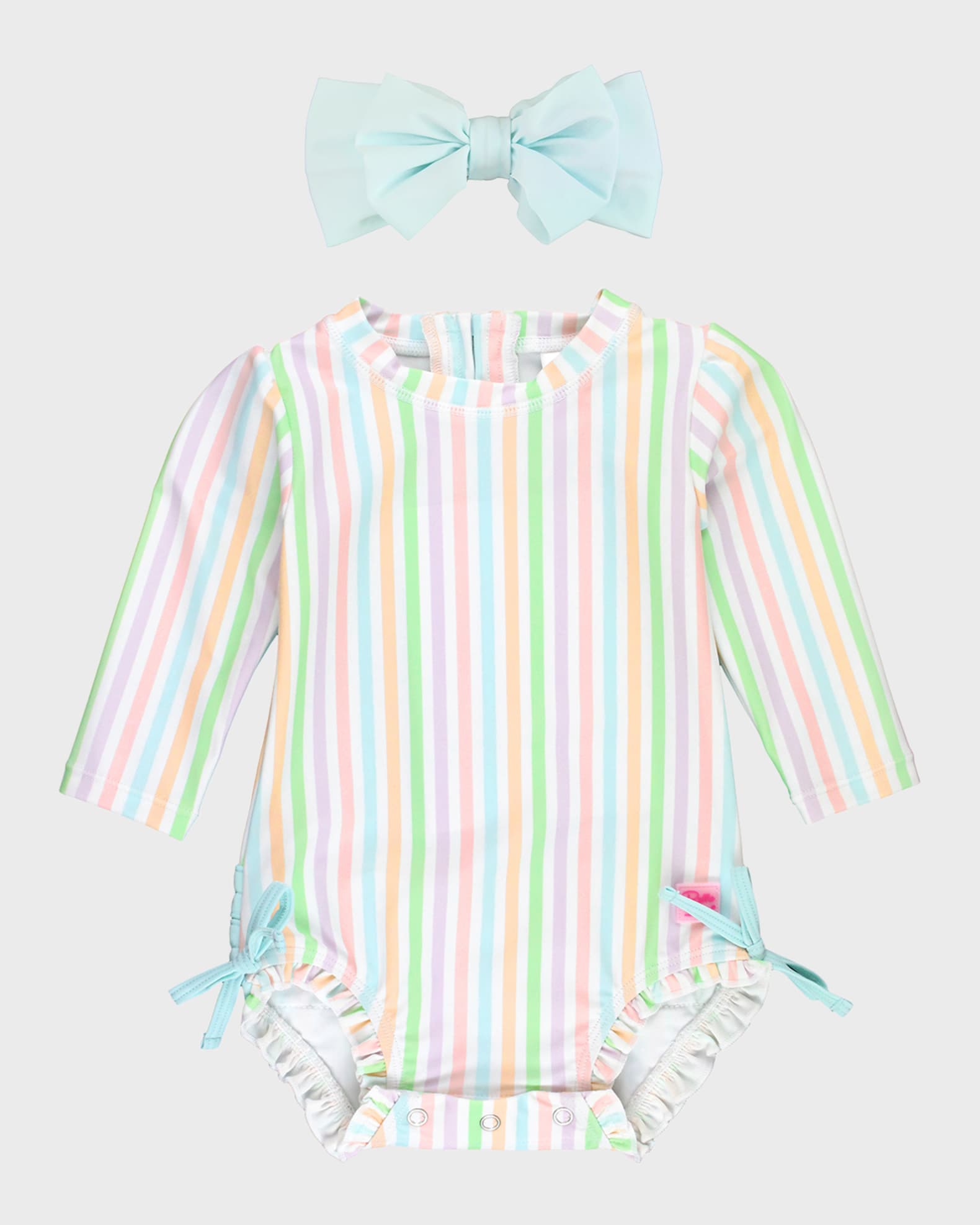 Blue Breeze Swim Bow Skirt Cover-Up by RuffleButts main image 0