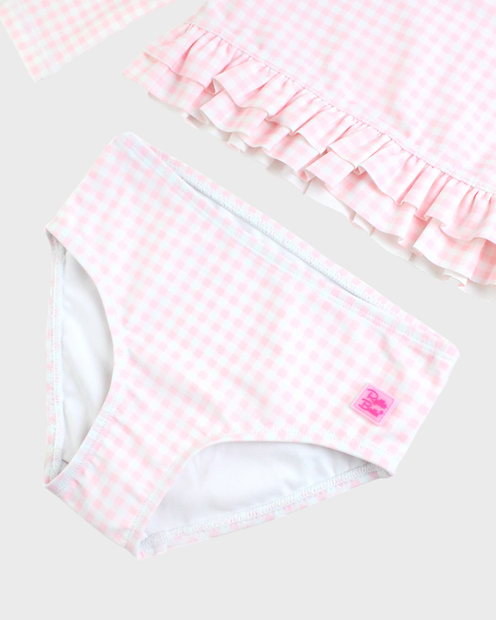 Ralph Lauren Girl's Gingham Ruffle Swimsuit Blue Size 9MOS