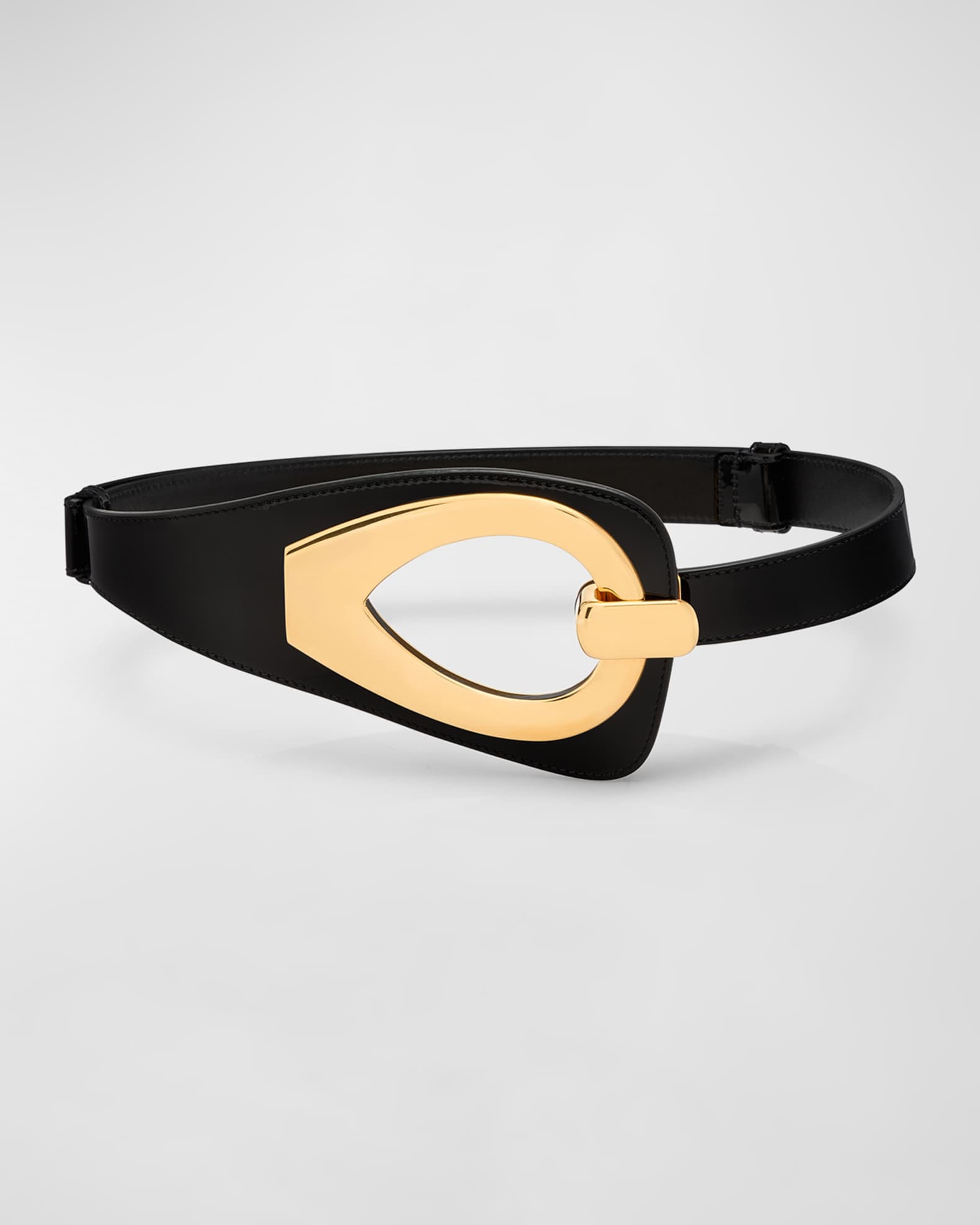 TOM FORD Cut-Out Leather & Brass Belt