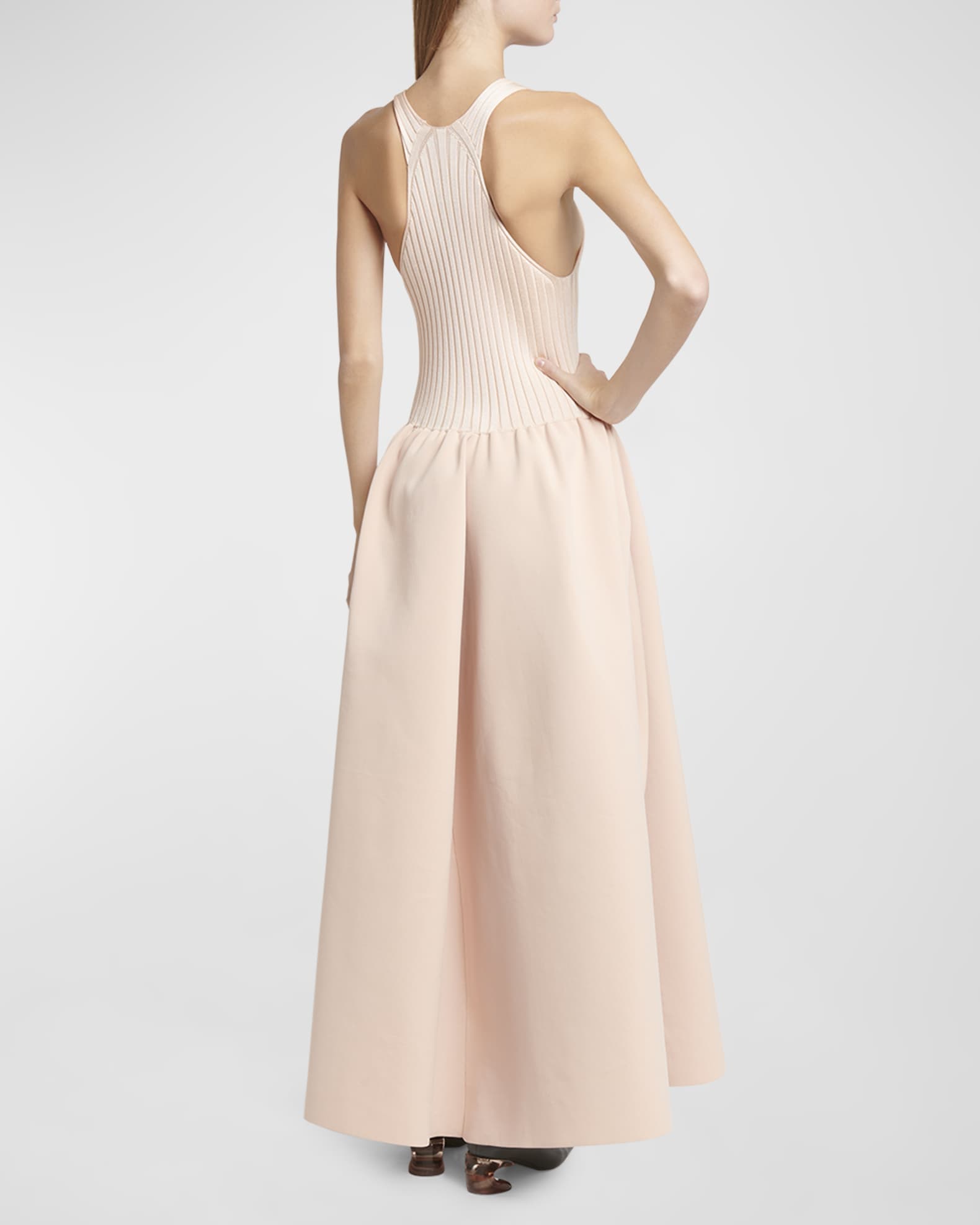 Jil Sander short-sleeve ribbed-knit dress - Neutrals