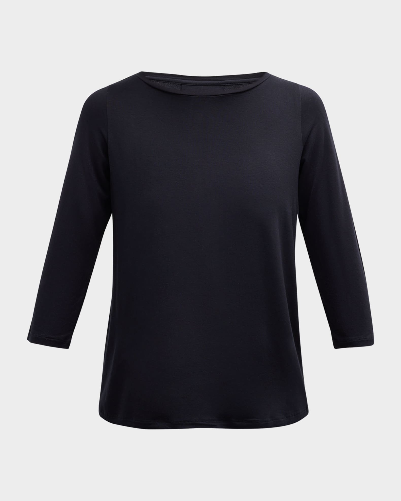 Soft Touch 3/4-Sleeve Pleat Back Crewneck Tee 0