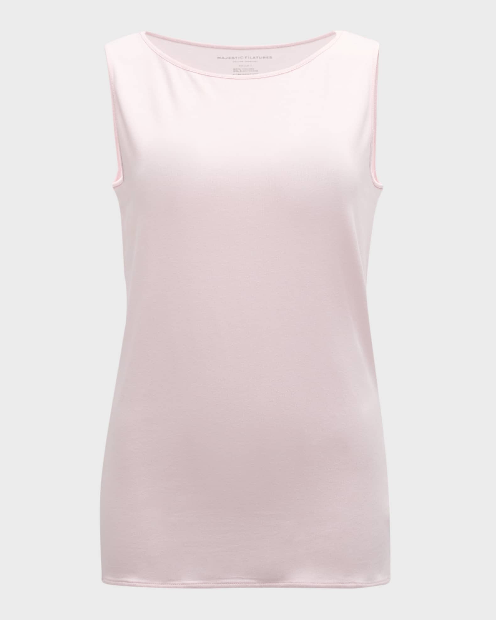 Majestic Soft Touch Sleeveless Crewneck Tank in Noir