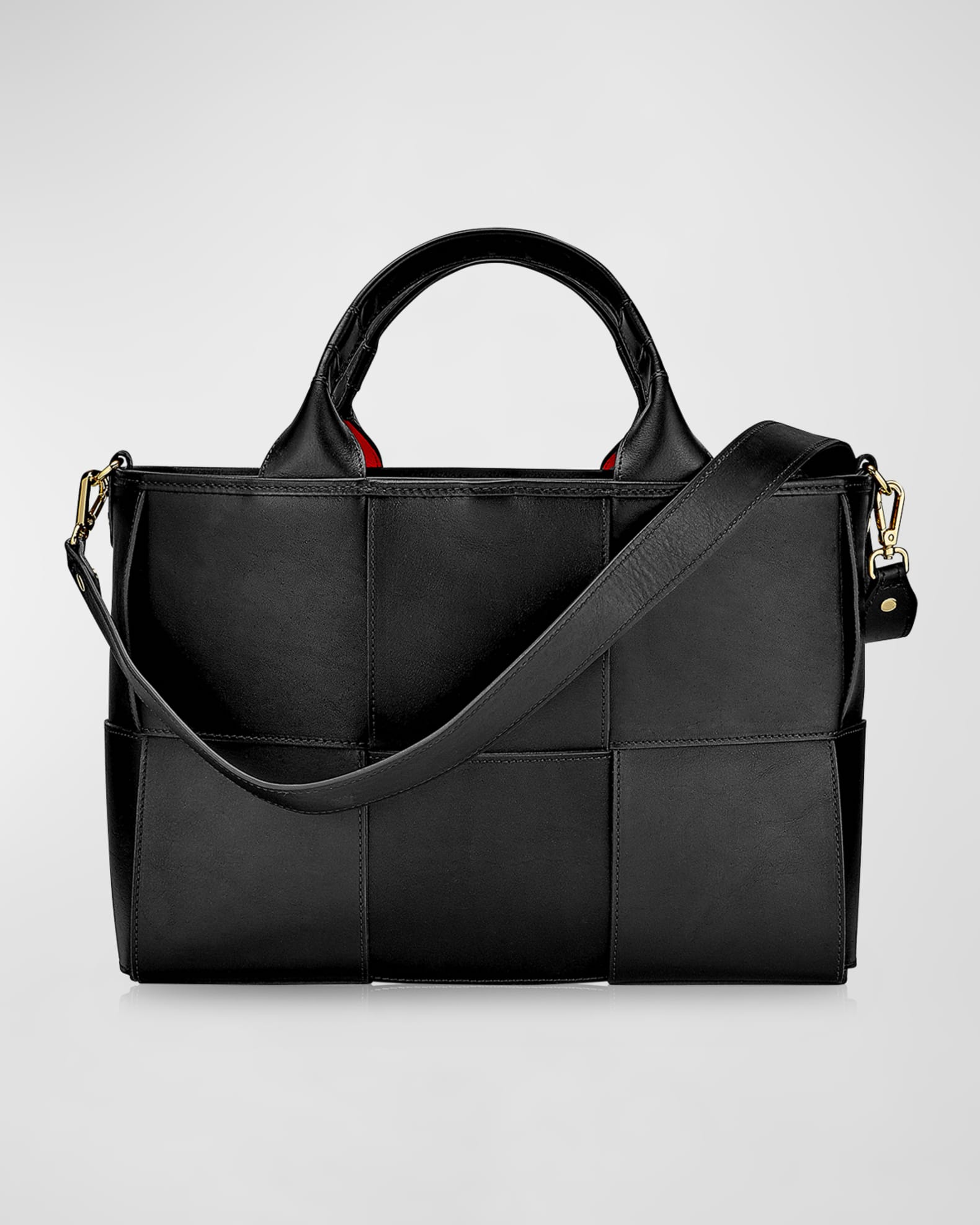 Sylvie Woven Leather Satchel Bag 0