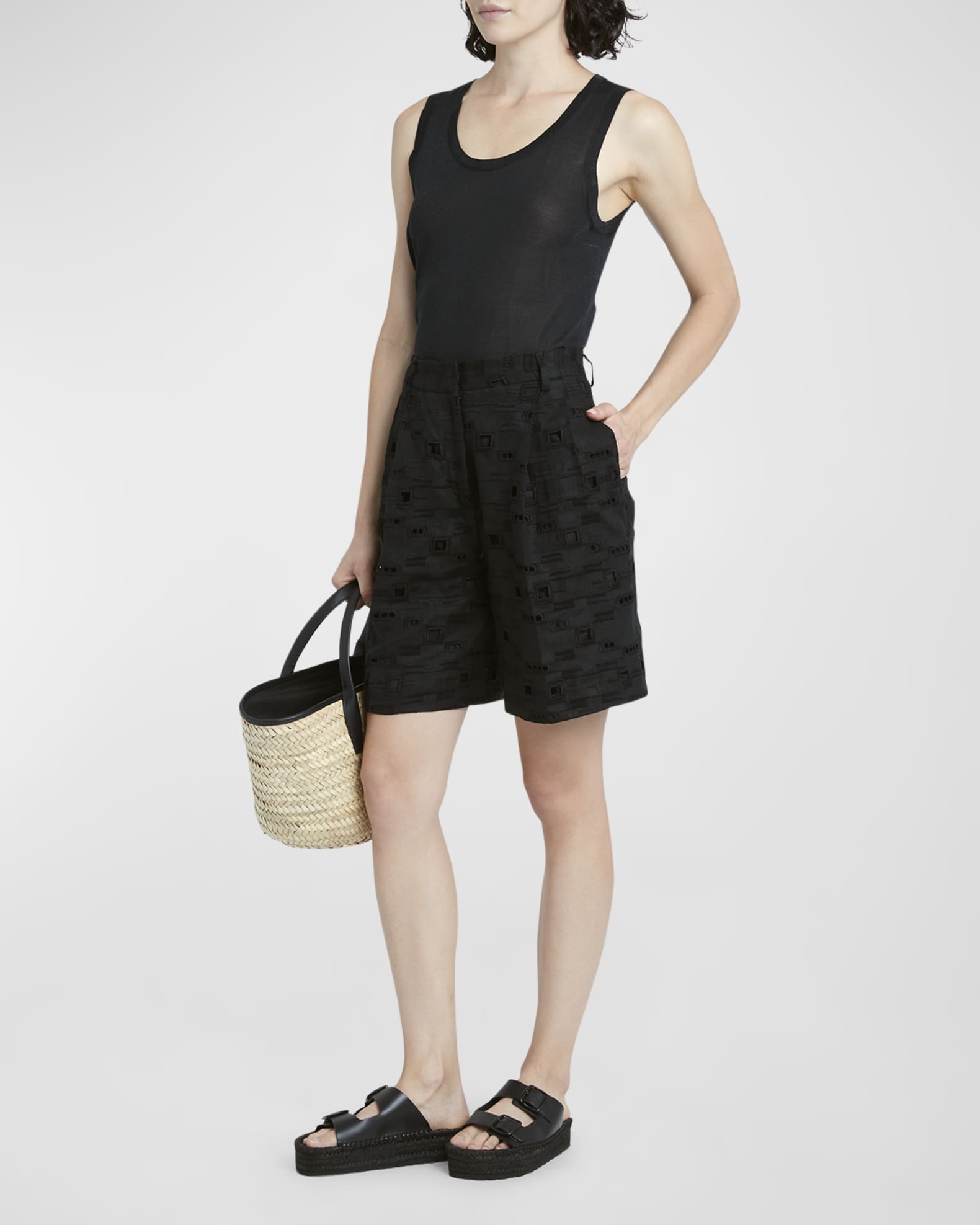 Kiton Sengale Lace Pleated Bermuda Shorts Neiman Marcus