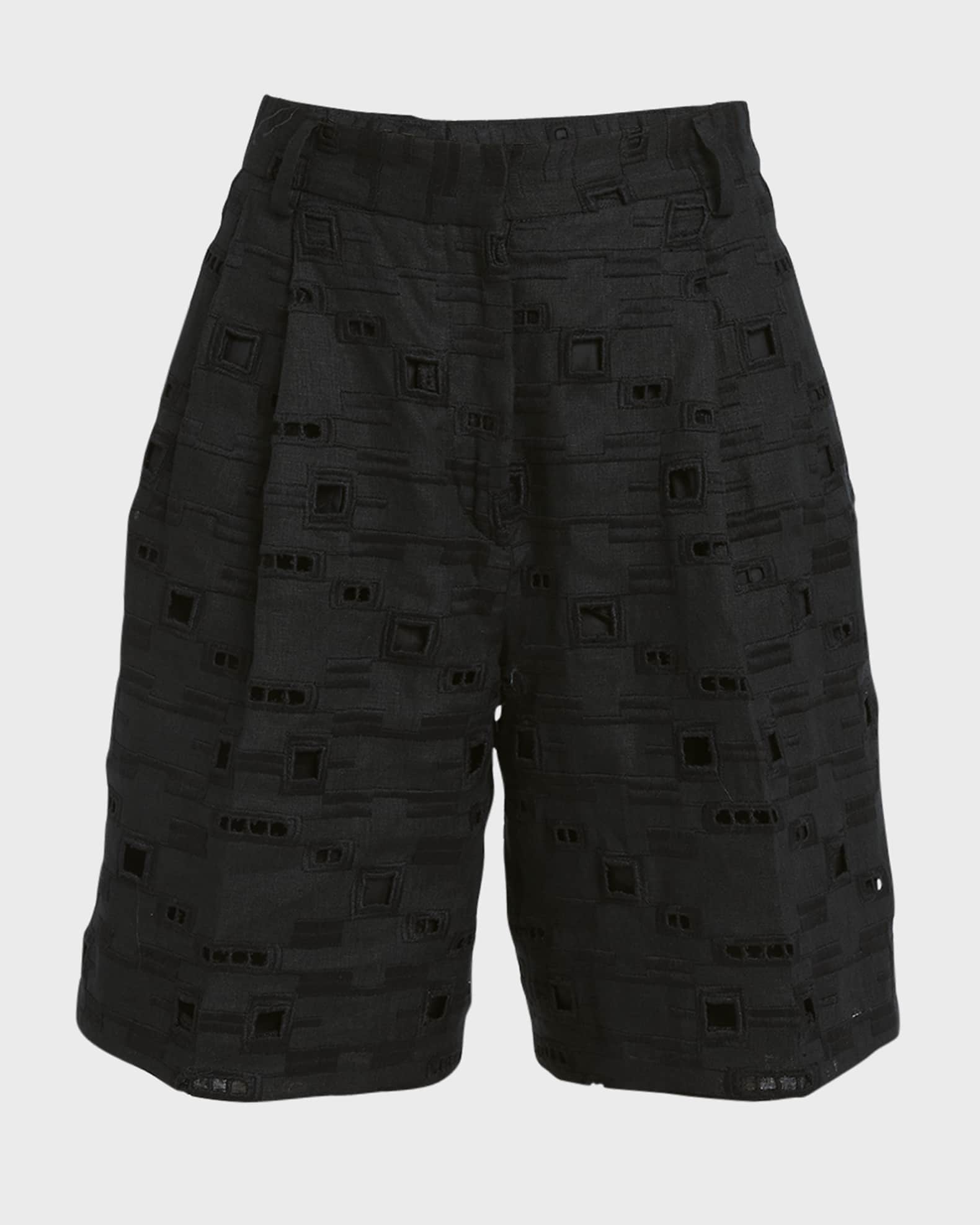 Kiton Sengale Lace Pleated Bermuda Shorts Neiman Marcus