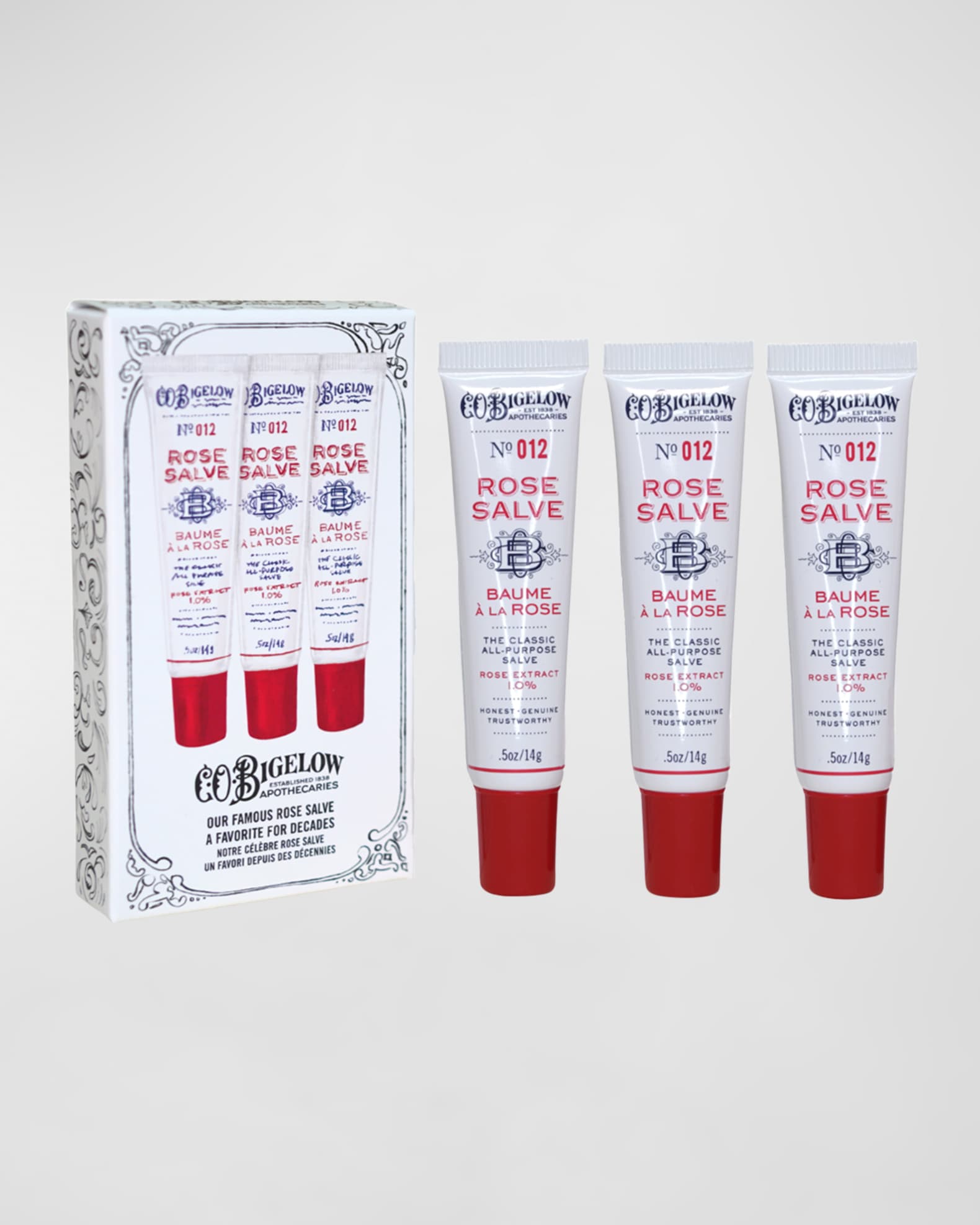 C.O. Bigelow Rose Salve Tube Trio