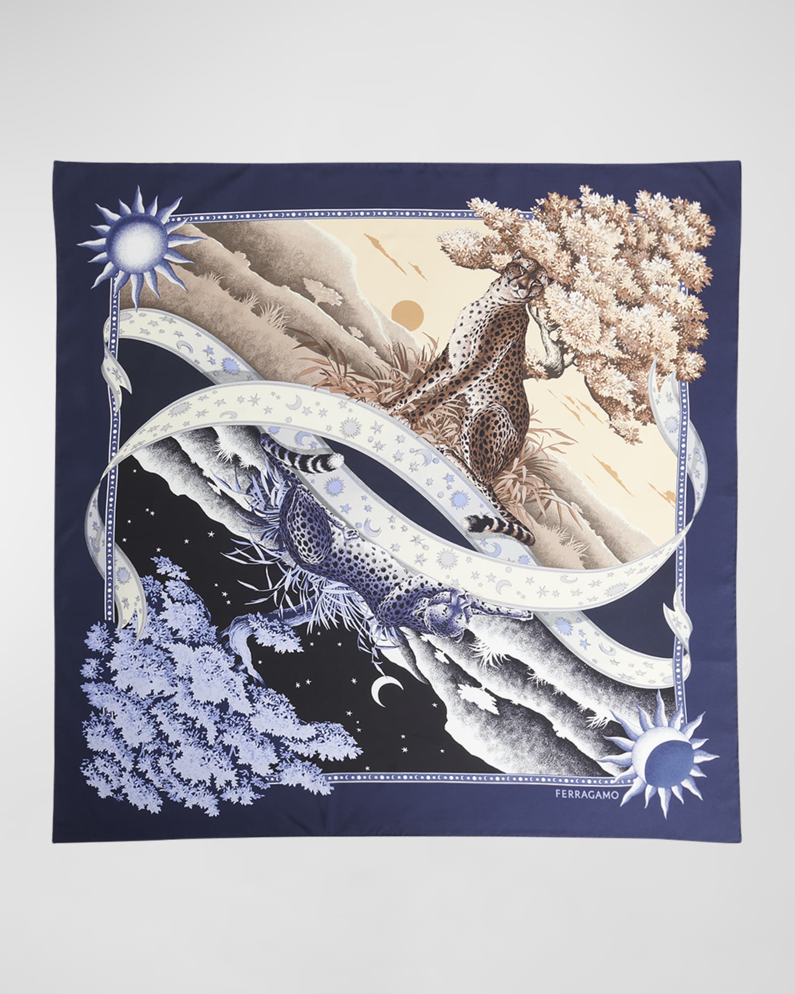 Ferragamo Daynight Silk Twill Square Scarf