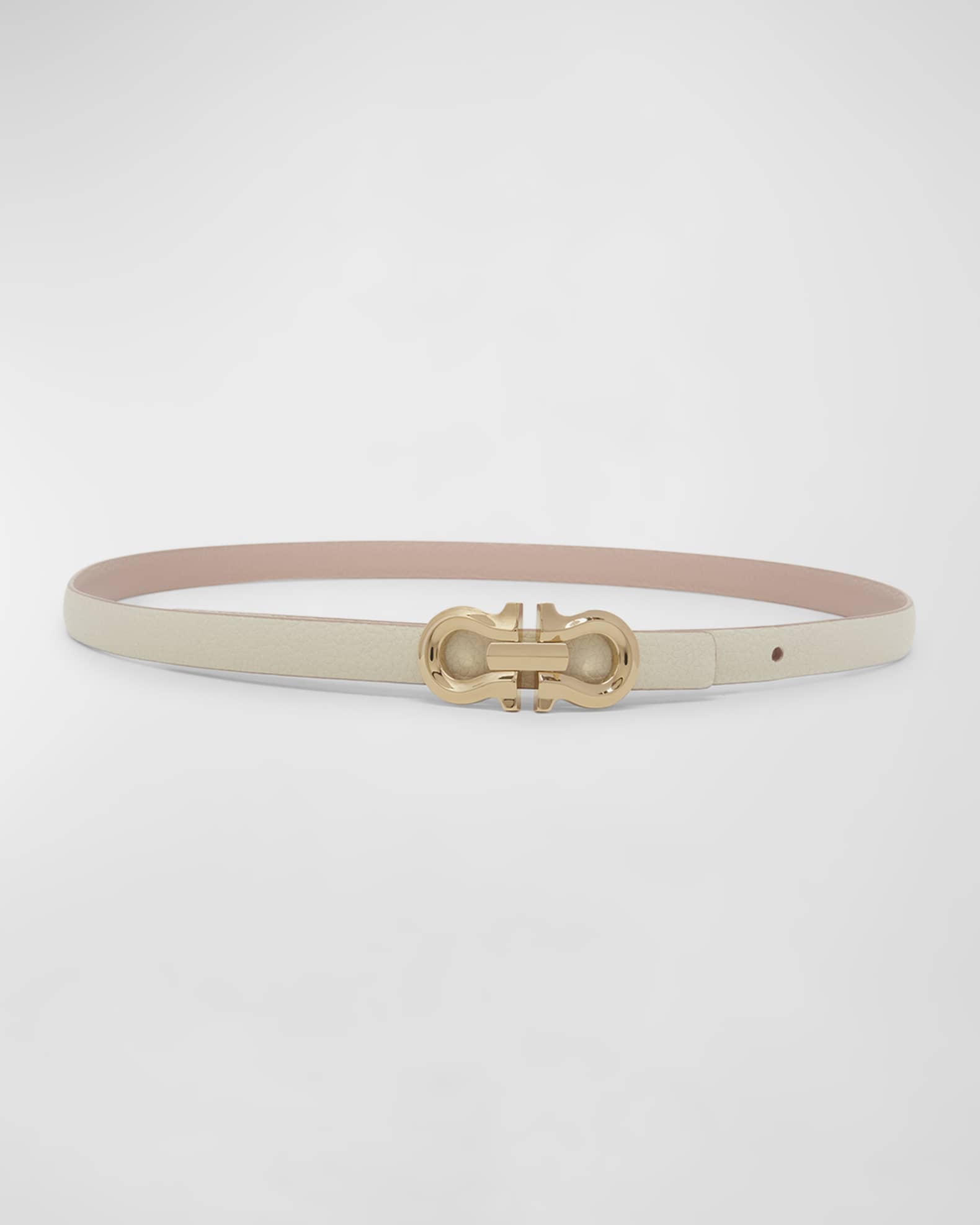 Ferragamo Gancio Contour Reversible Leather Skinny Belt Neiman Marcus