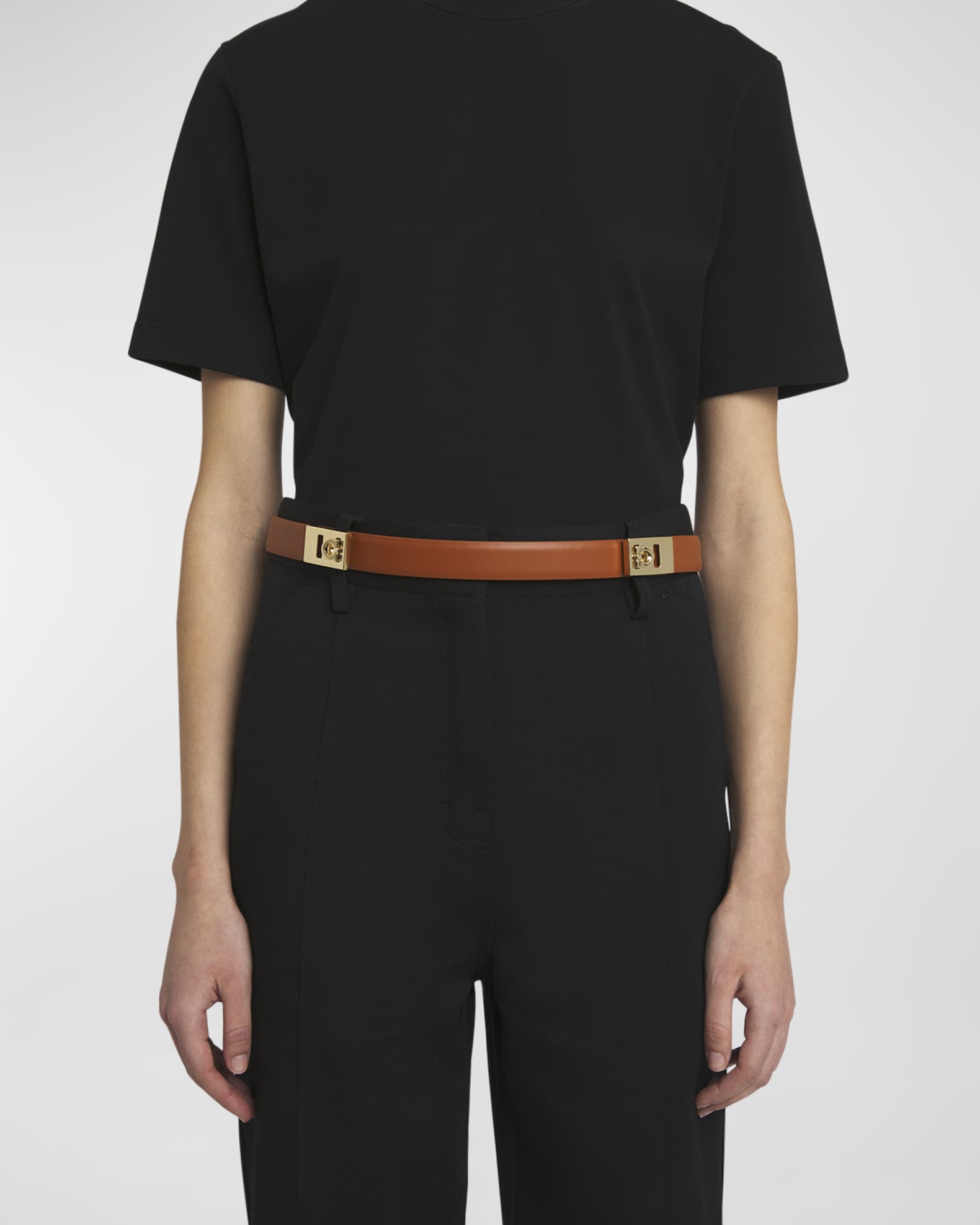 Ferragamo Hug Leather Skinny Belt Neiman Marcus