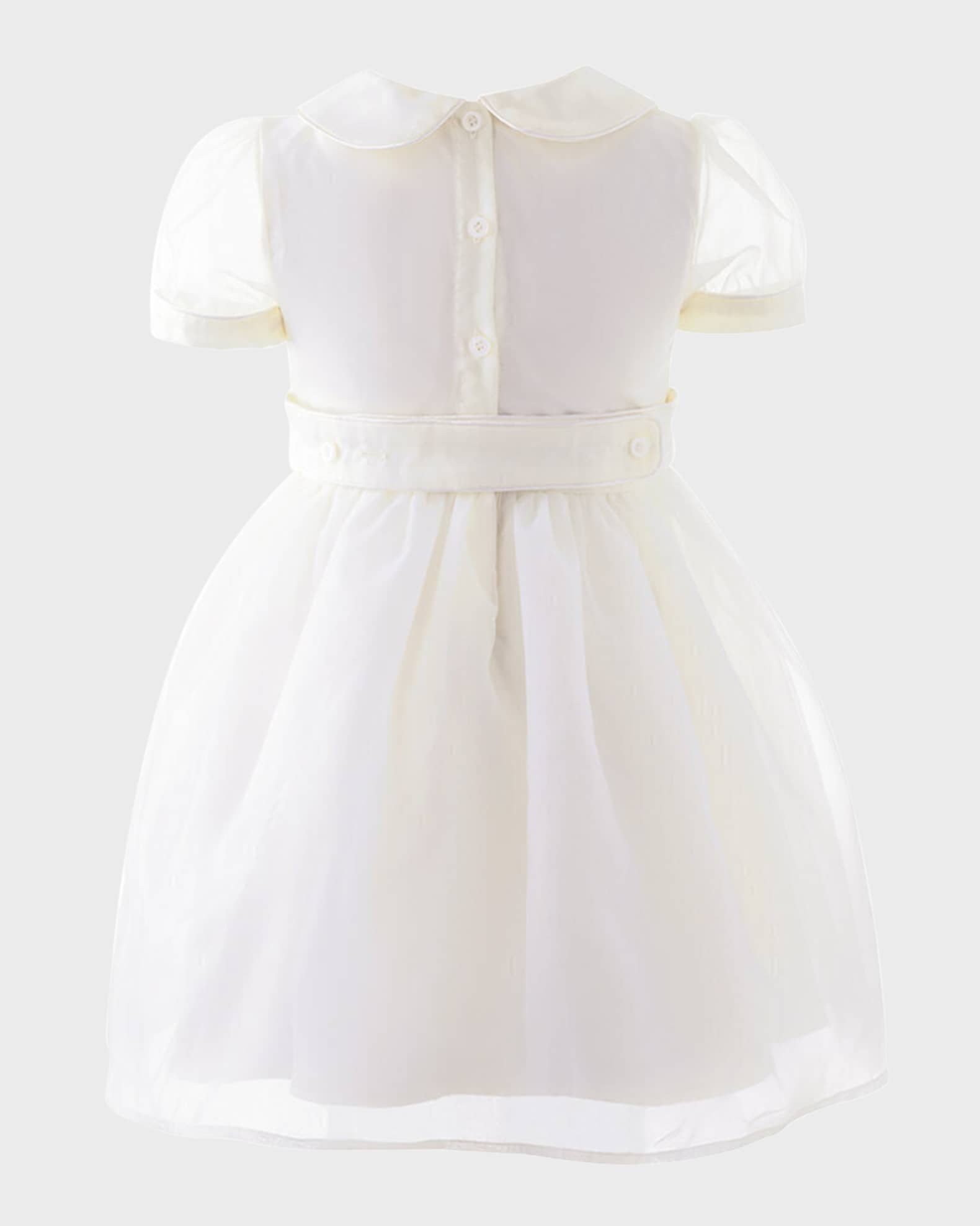 Girl's Peter Pan-Collar Organza Pintuck Dress, Size 2-10 1