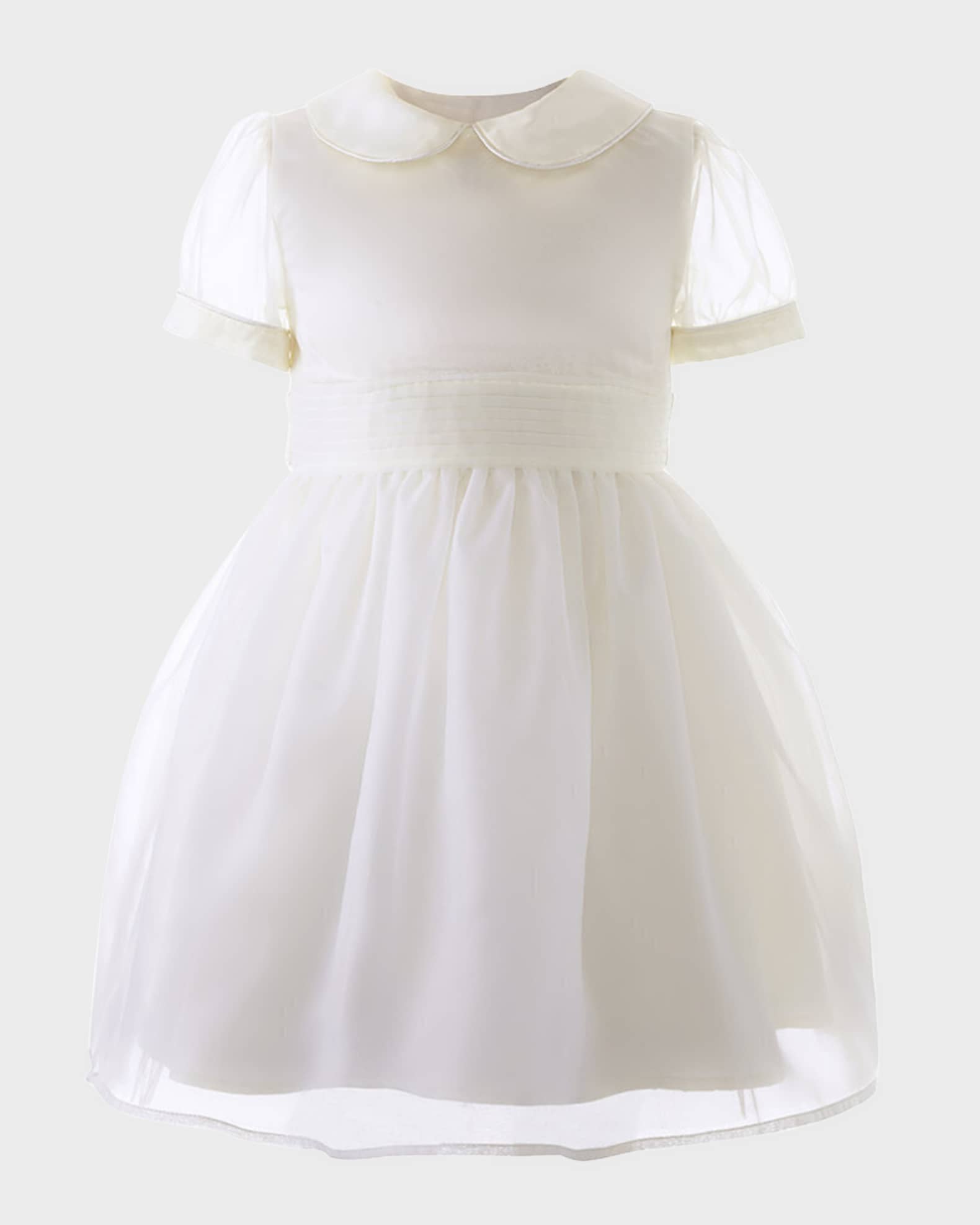 Girl's Peter Pan-Collar Organza Pintuck Dress, Size 2-10 0