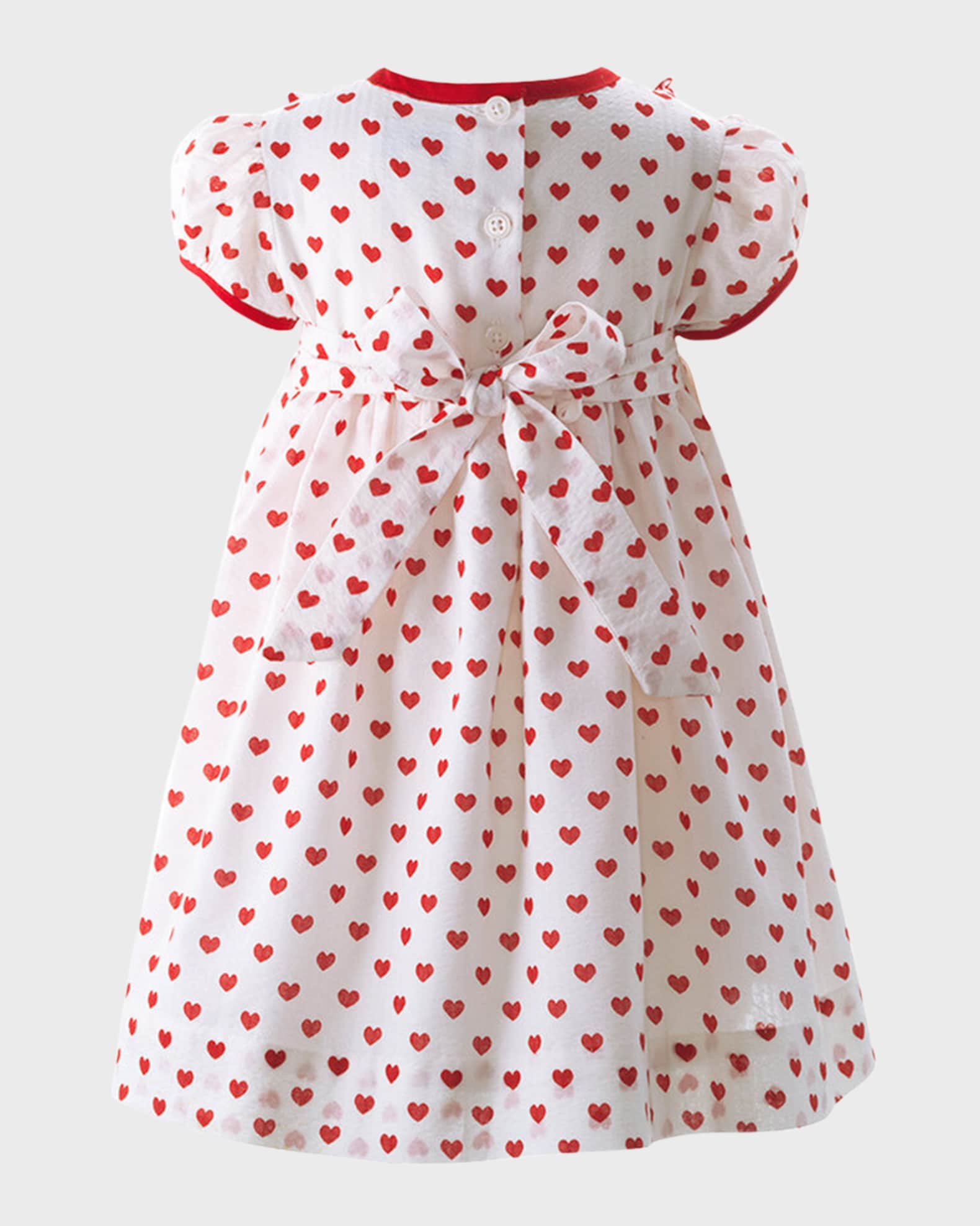 Girl's Heart Scalloped Frill Dress with Bloomers, Size 6M-24M 1
