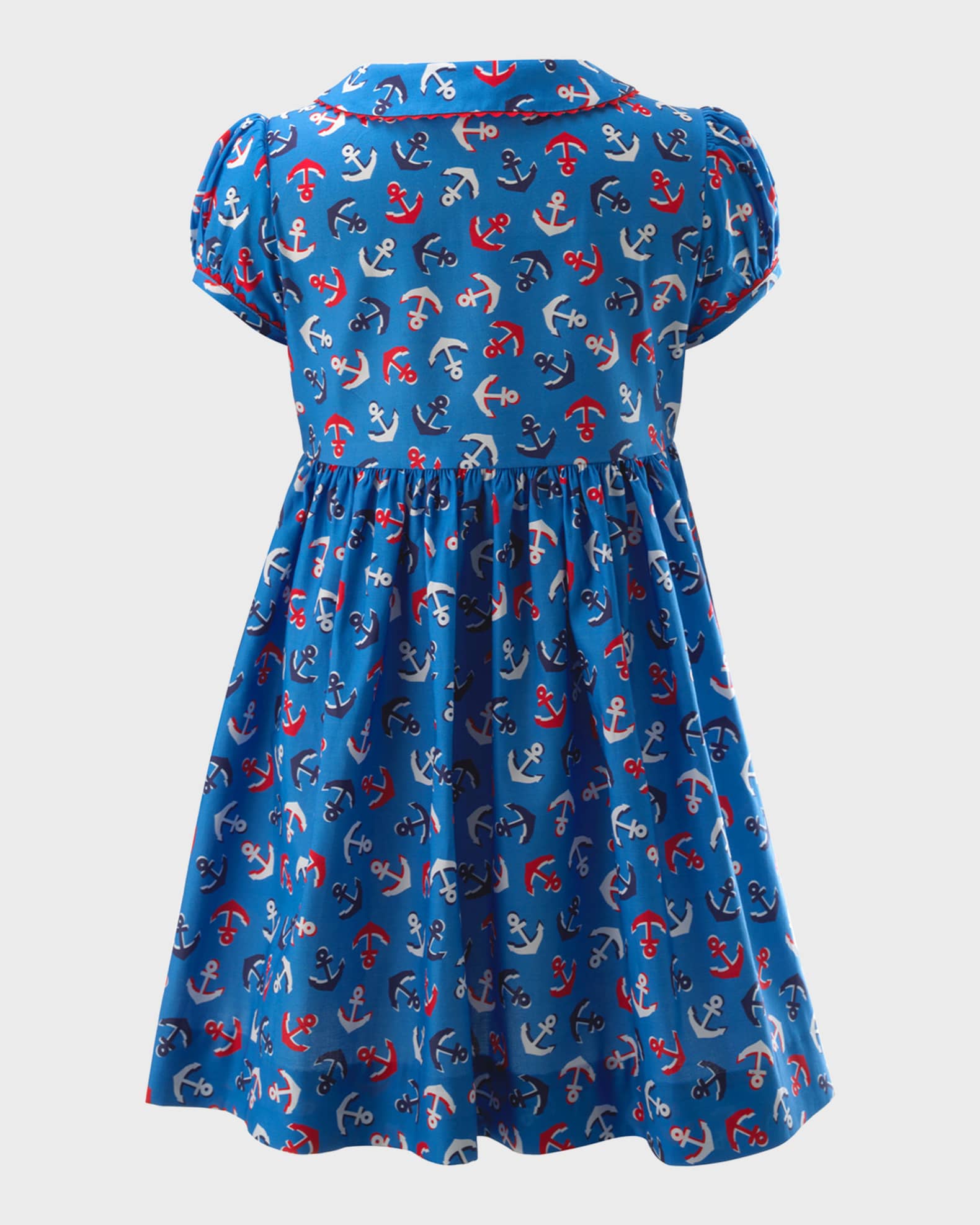 Girl's Anchor-Print Cotton Button-Front Dress, Size 2-10 1