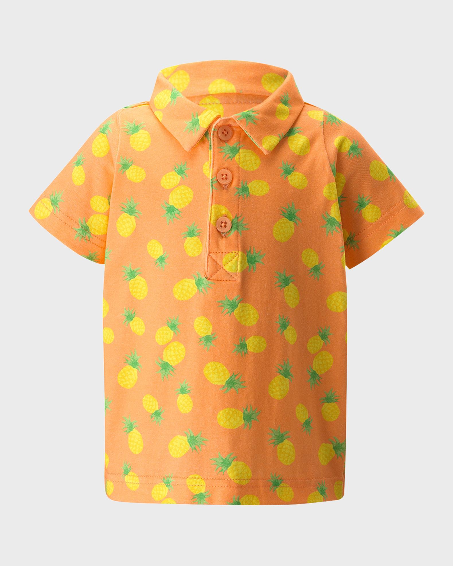 Rachel Riley Boy's Pineapple Polo Shirt, Size 6M-24M | Neiman Marcus