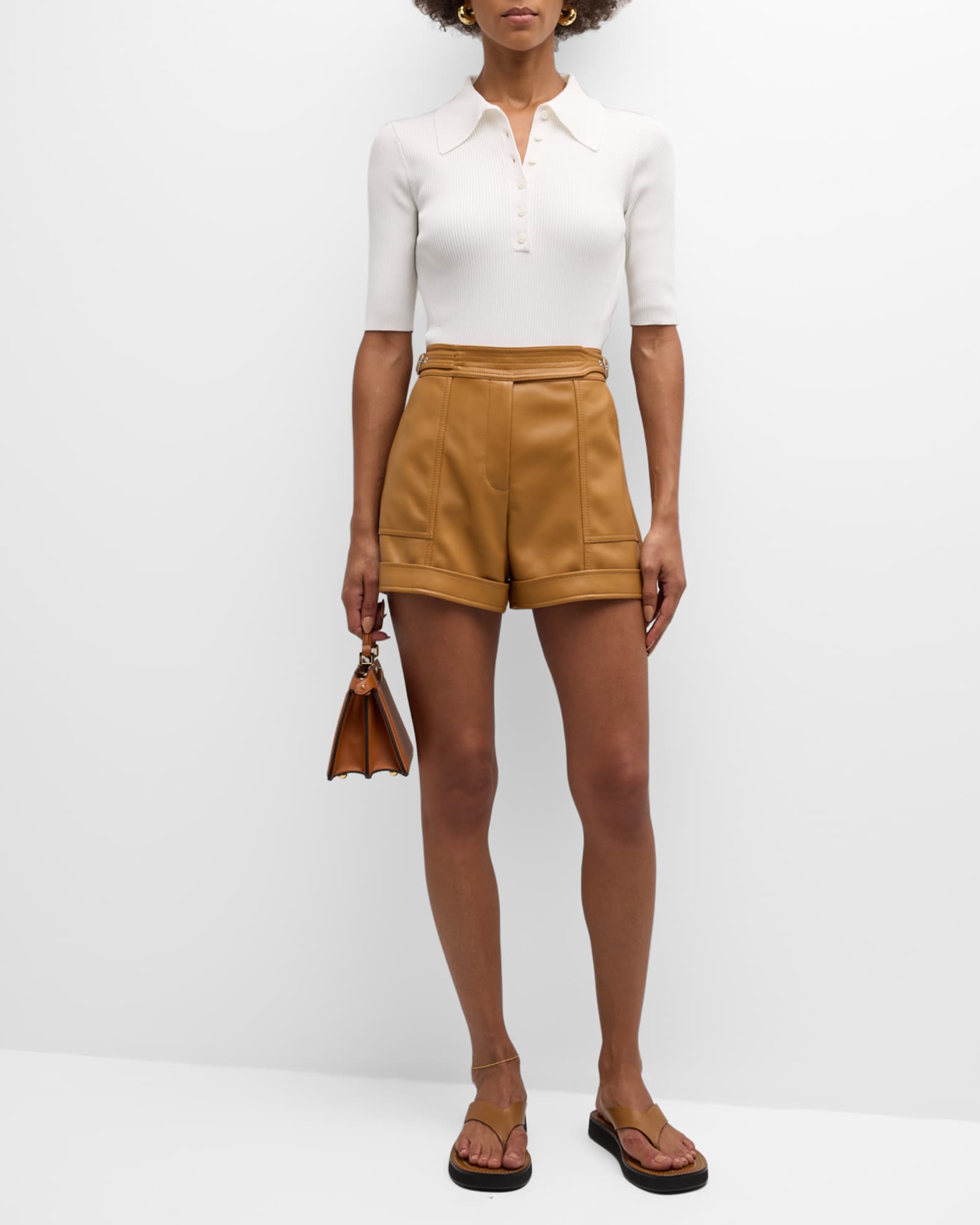 Simkhai knitted polo-collar minidress - Black