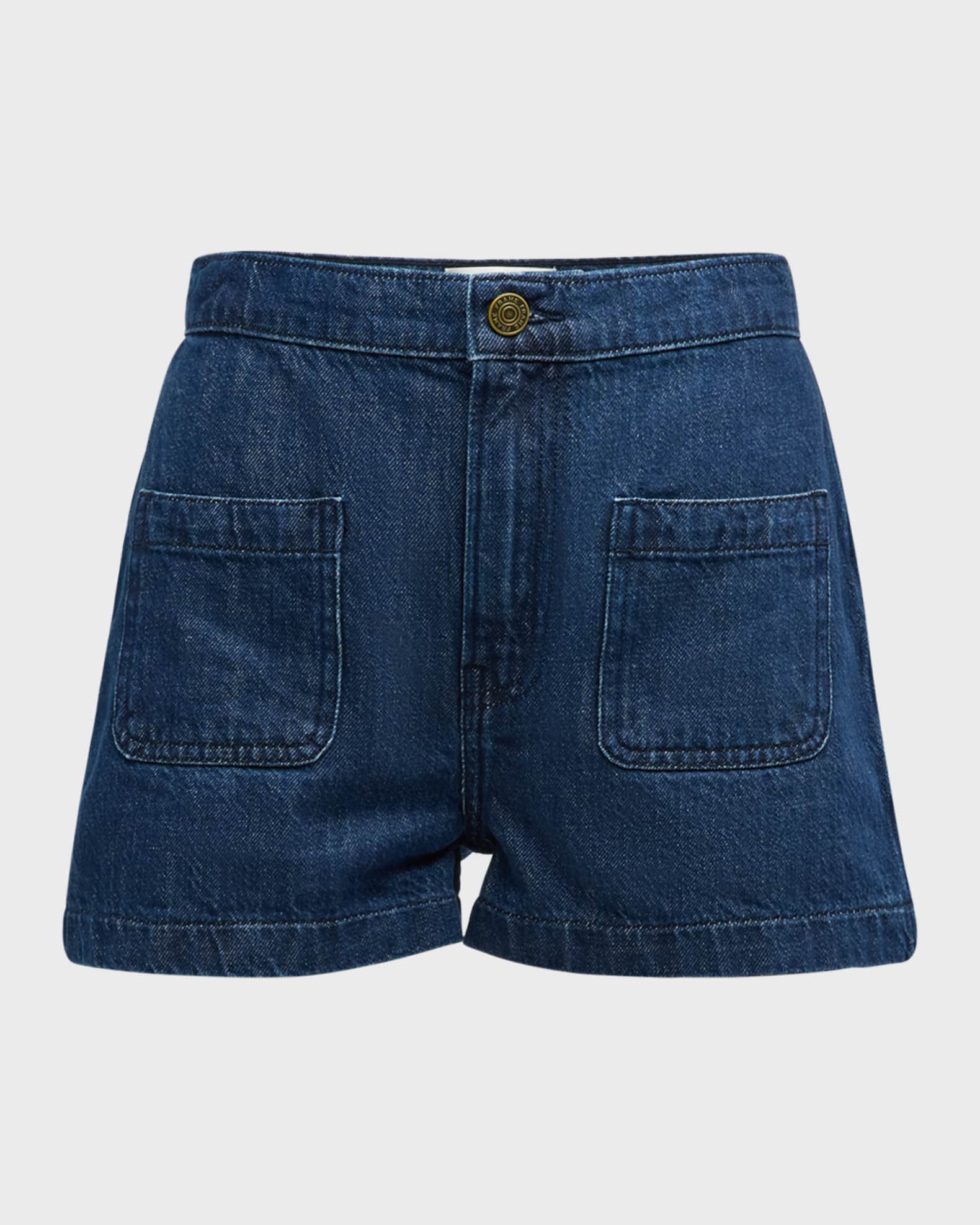FRAME Denim Patch Pocket Trouser Shorts | Neiman Marcus
