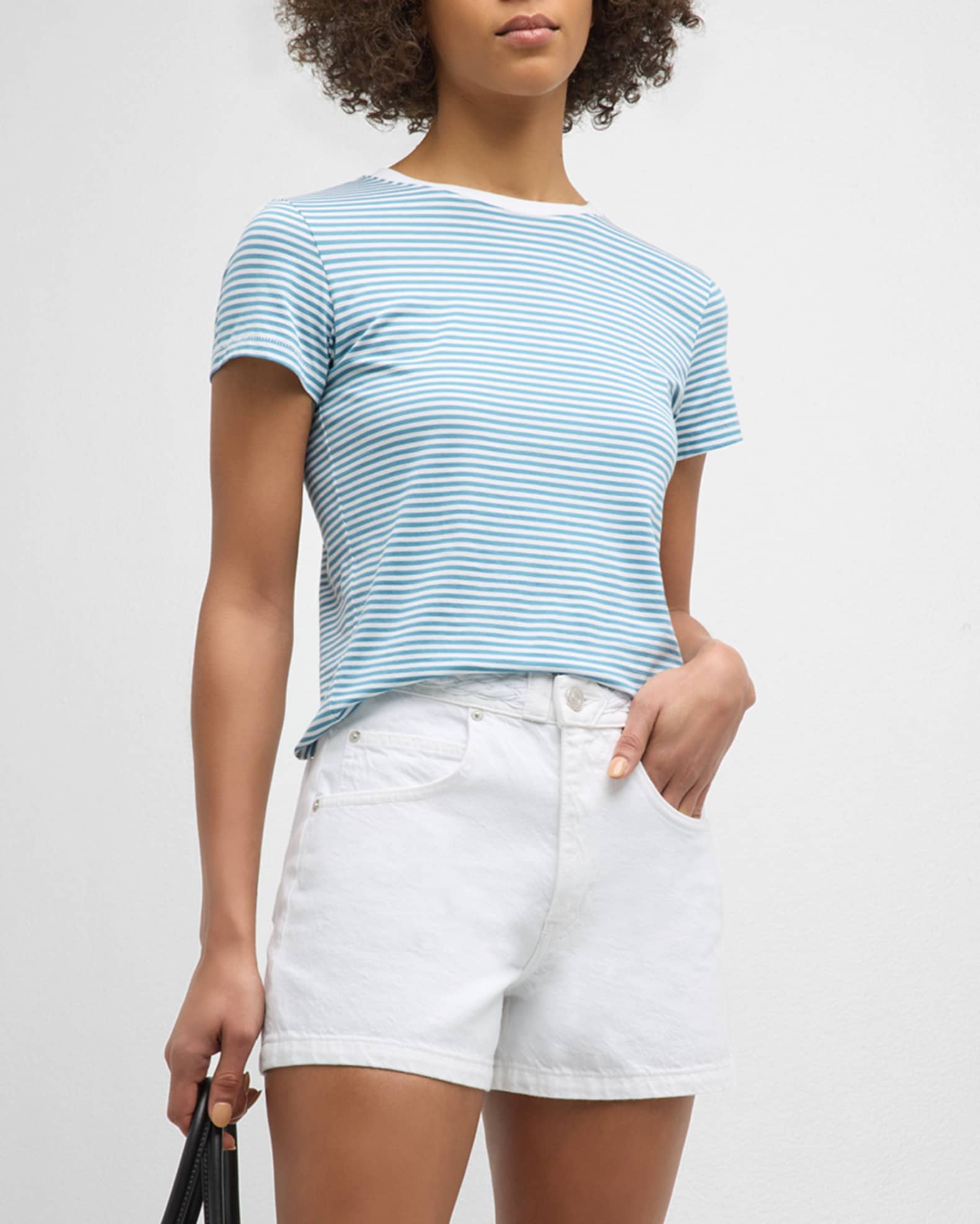 FRAME Striped Crewneck Tee | Neiman Marcus