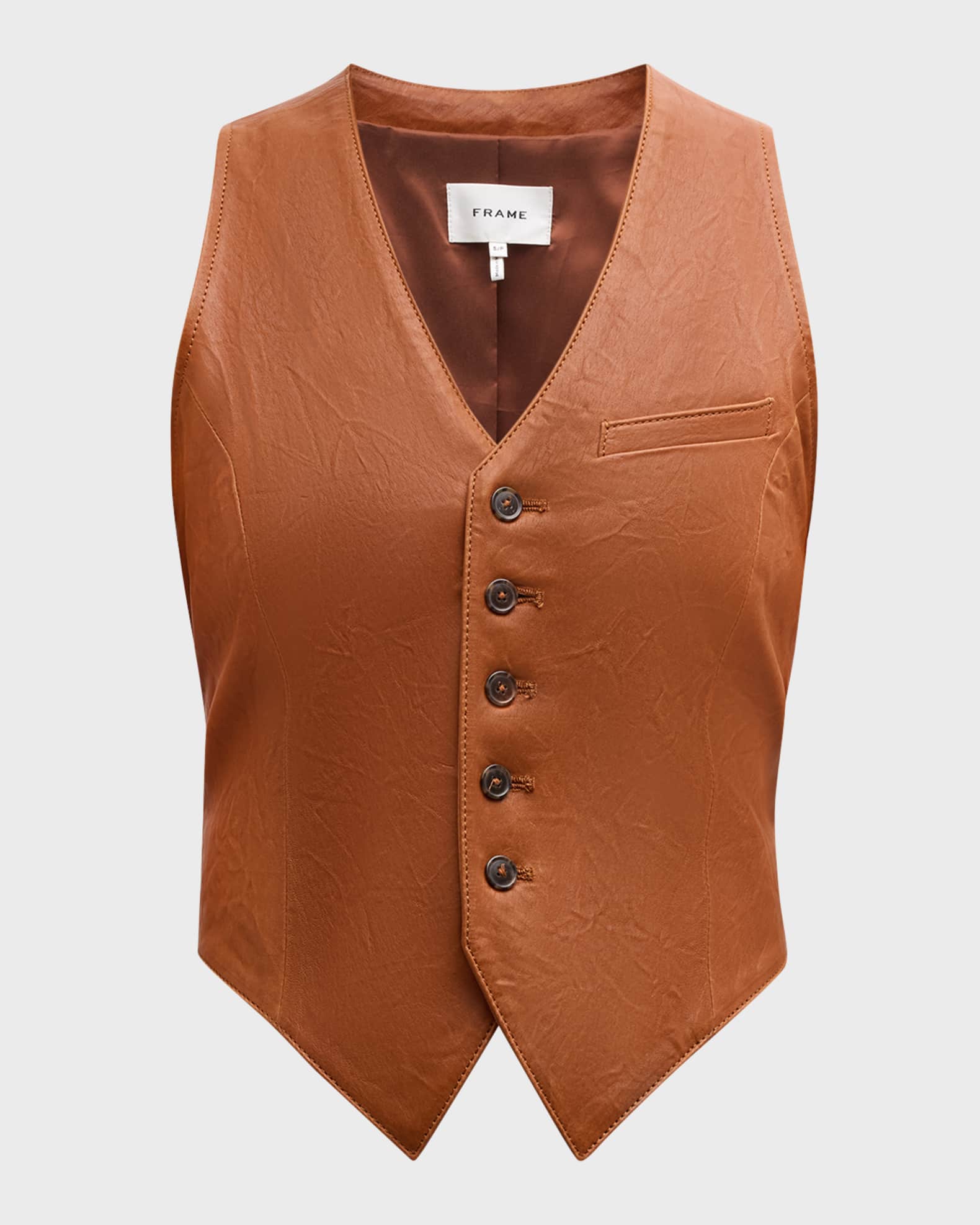FRAME Button-Front Leather Vest