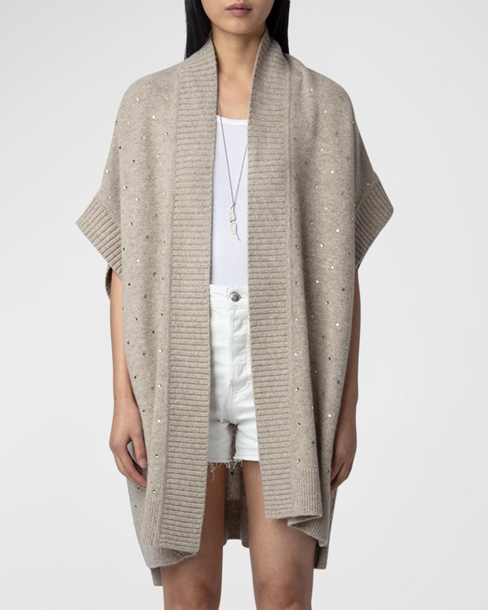 Cardigan Zadig & Voltaire Rosa Bam – Taille XS/S – Neuf Avec étiquettes, En Laine Beige