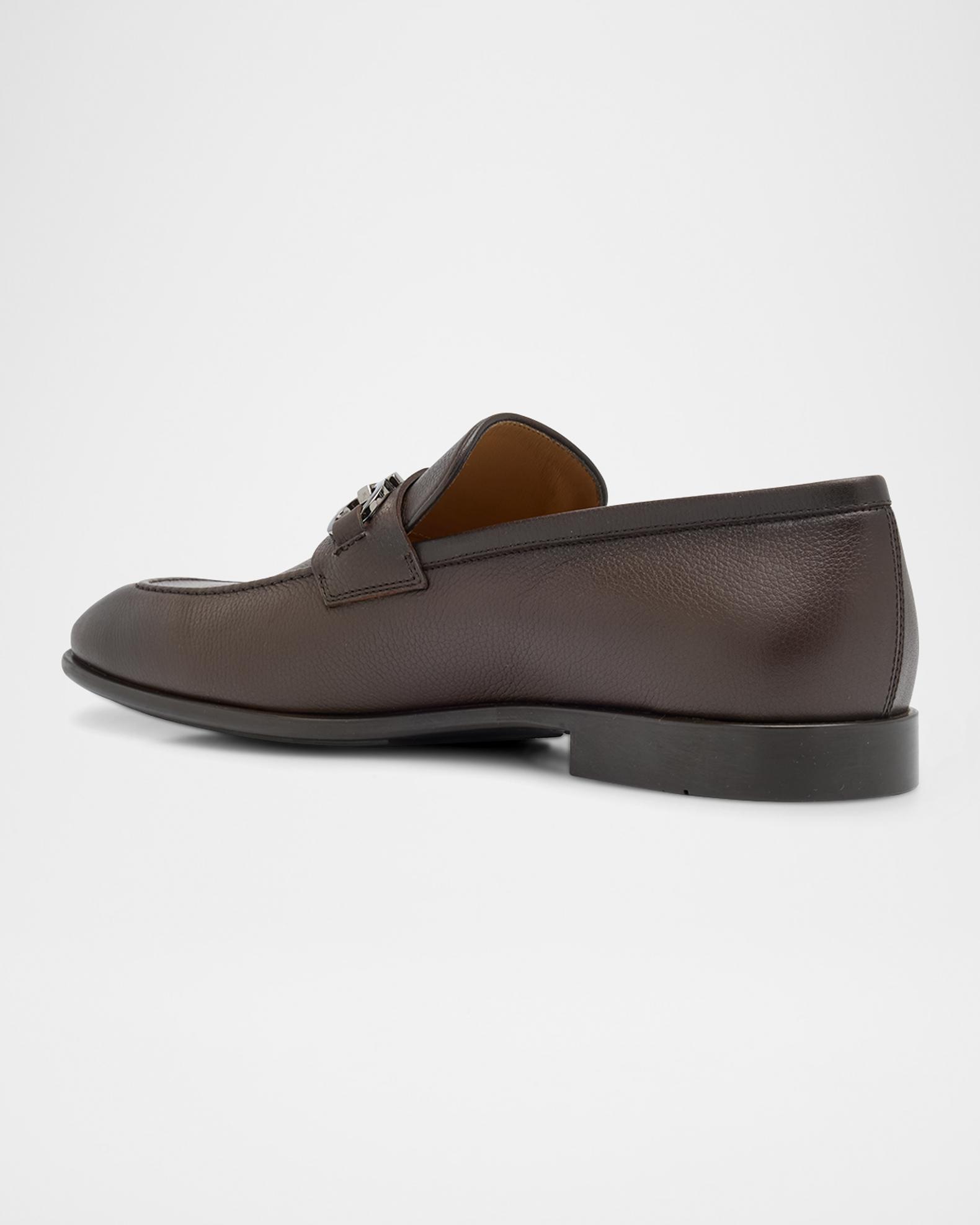 Salvatore Ferragamo Men\'s Dark Brown Leather Bit Loafers Salvatore Ferragamo Grandioso Gancini Bit Loafers Horse Bit  main image 2