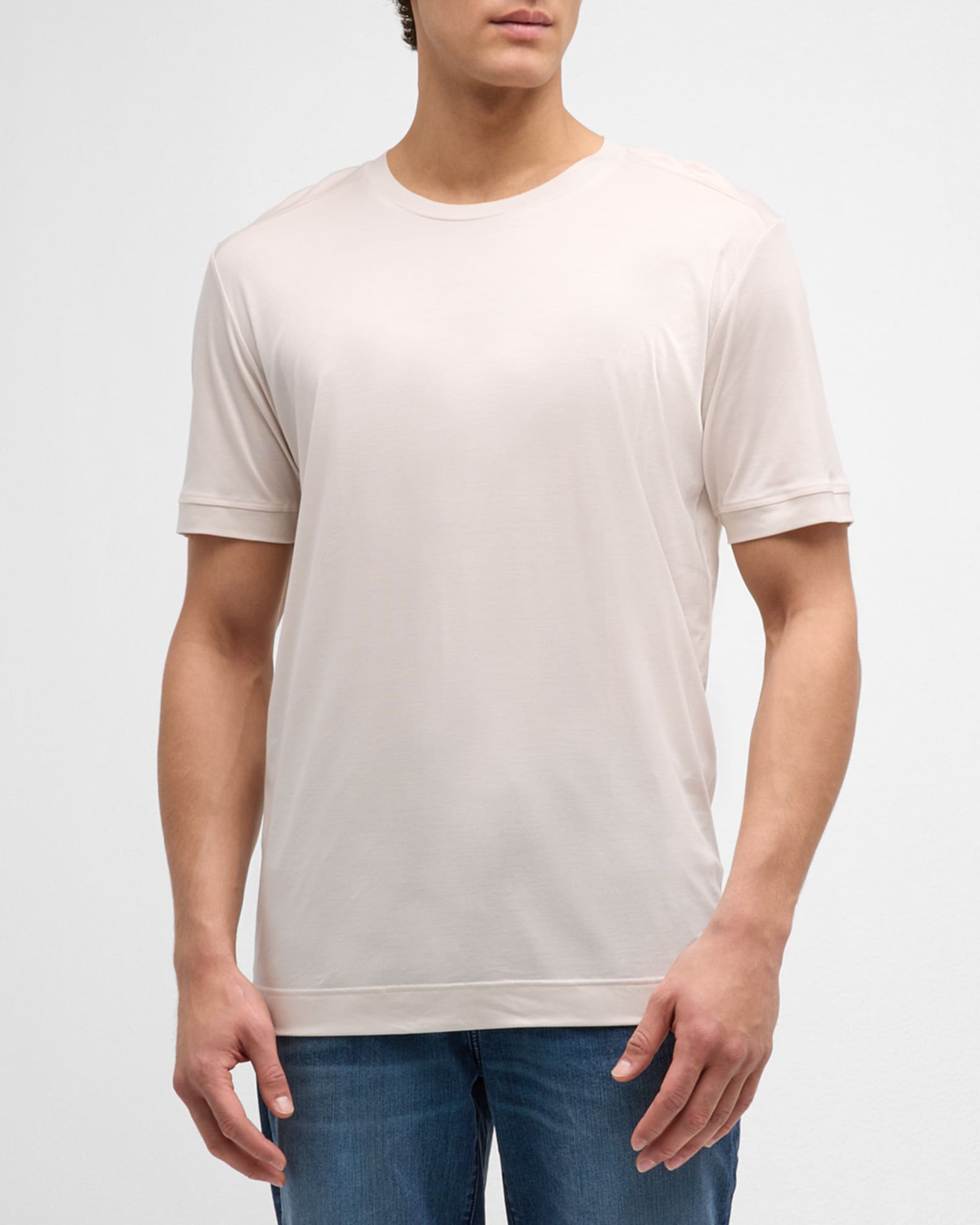 Zimmerli Men's Lyocell Short-Sleeve Crewneck T-Shirt | Neiman Marcus