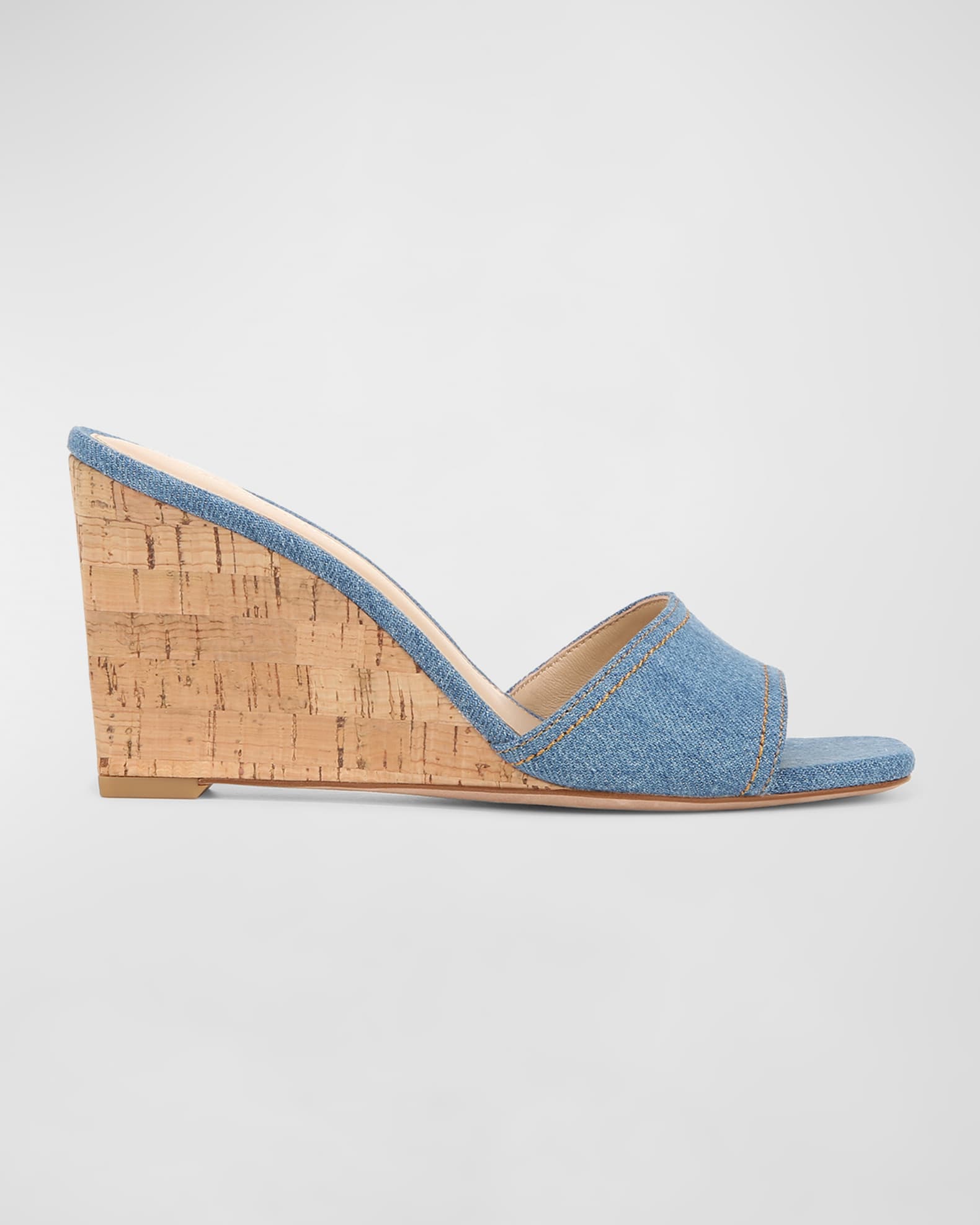 Veronica Beard Ellen Denim Cork Wedge Sandals