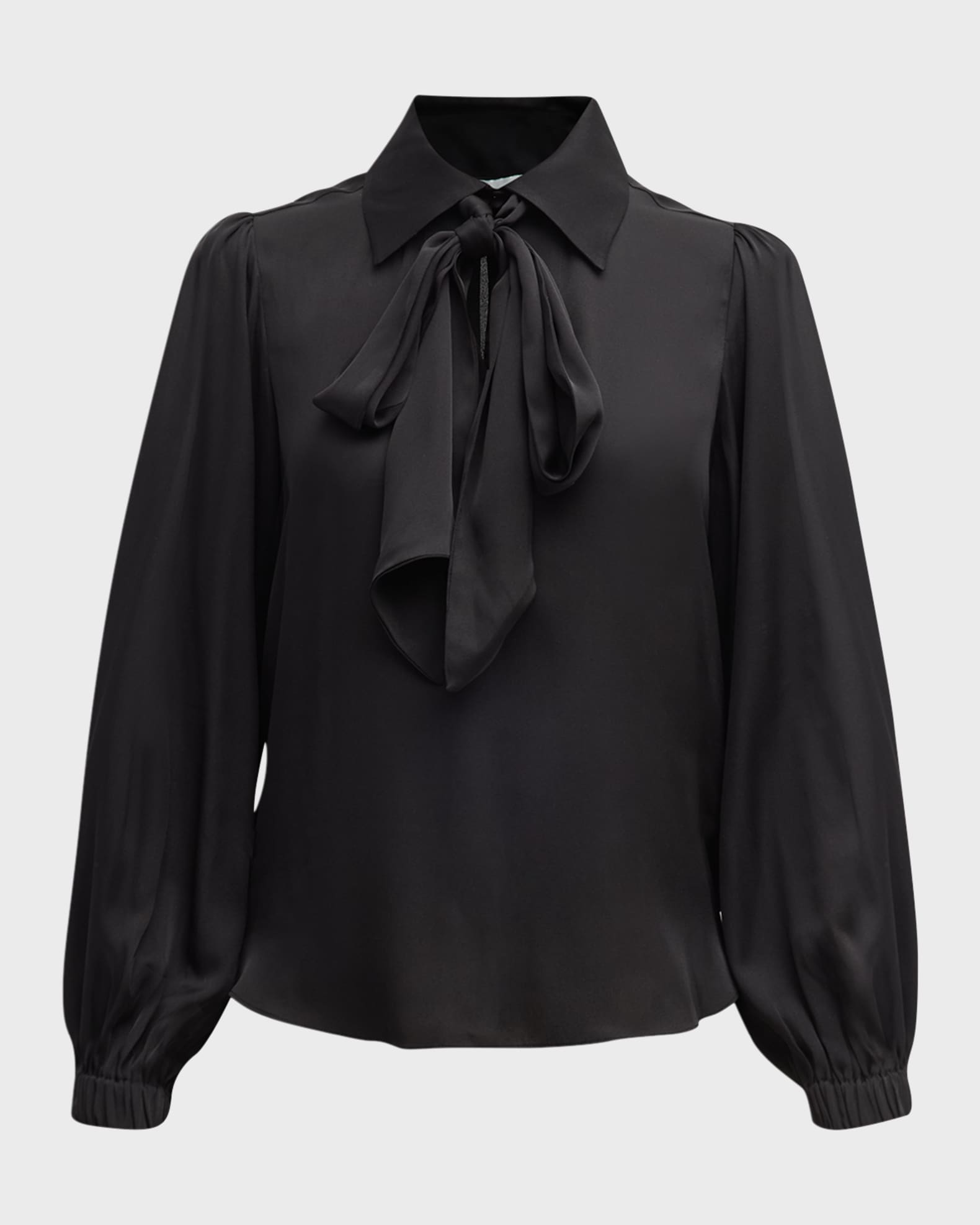 3/4 Sleeve Tie Neck Blouse