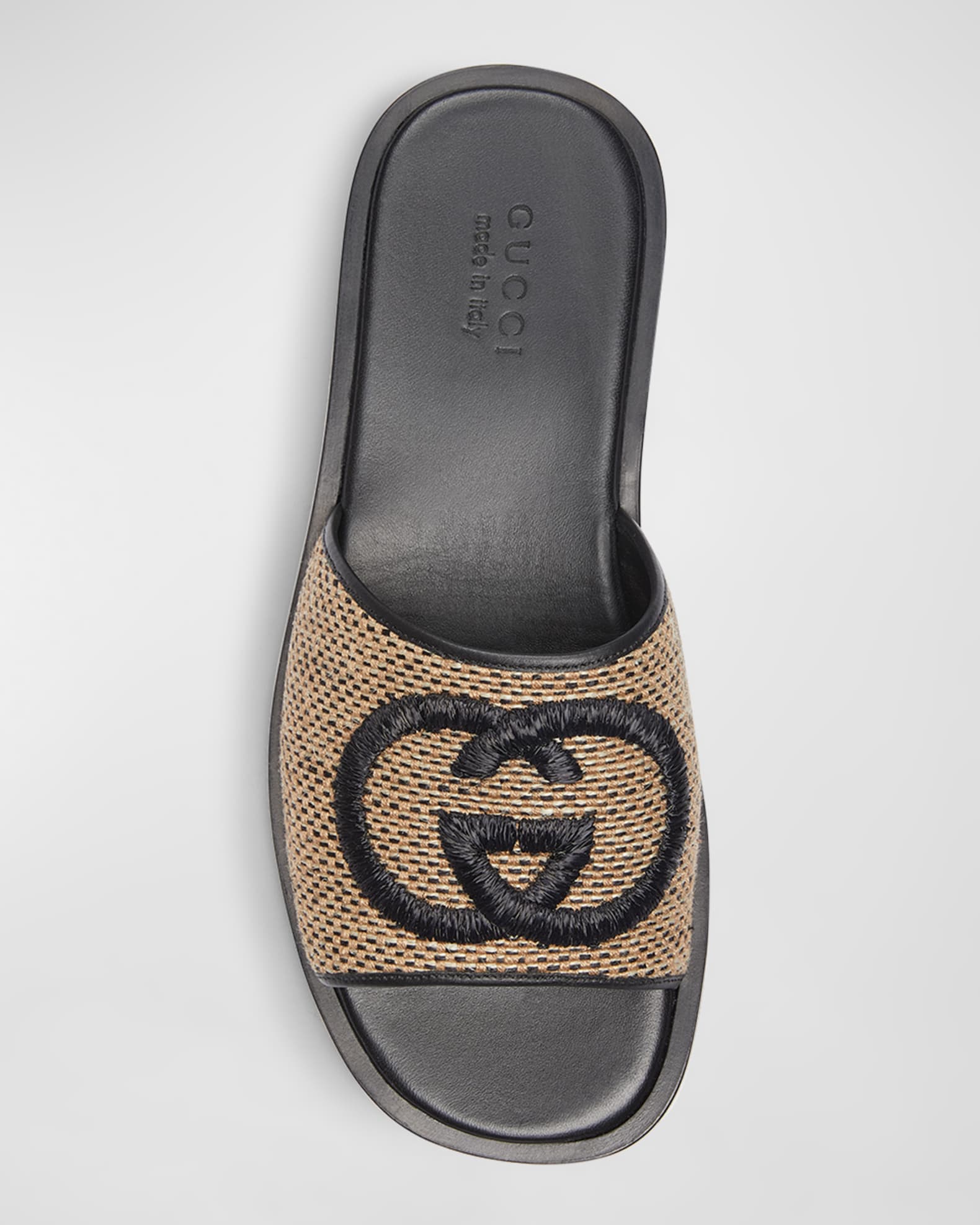 Leather gucci slides hotsell