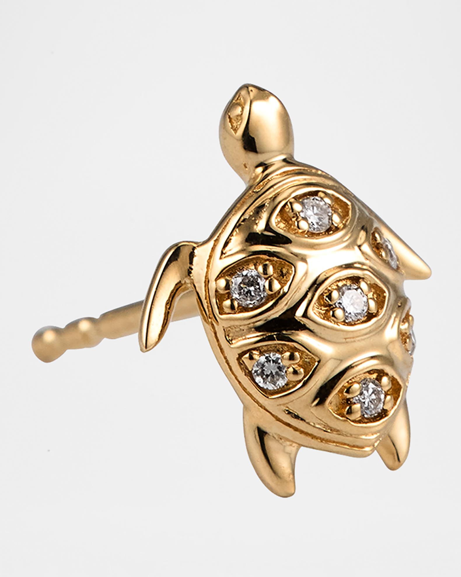 Sydney Evan 14K Turtle Earring with Marquise Eye Shell, Single | Neiman ...