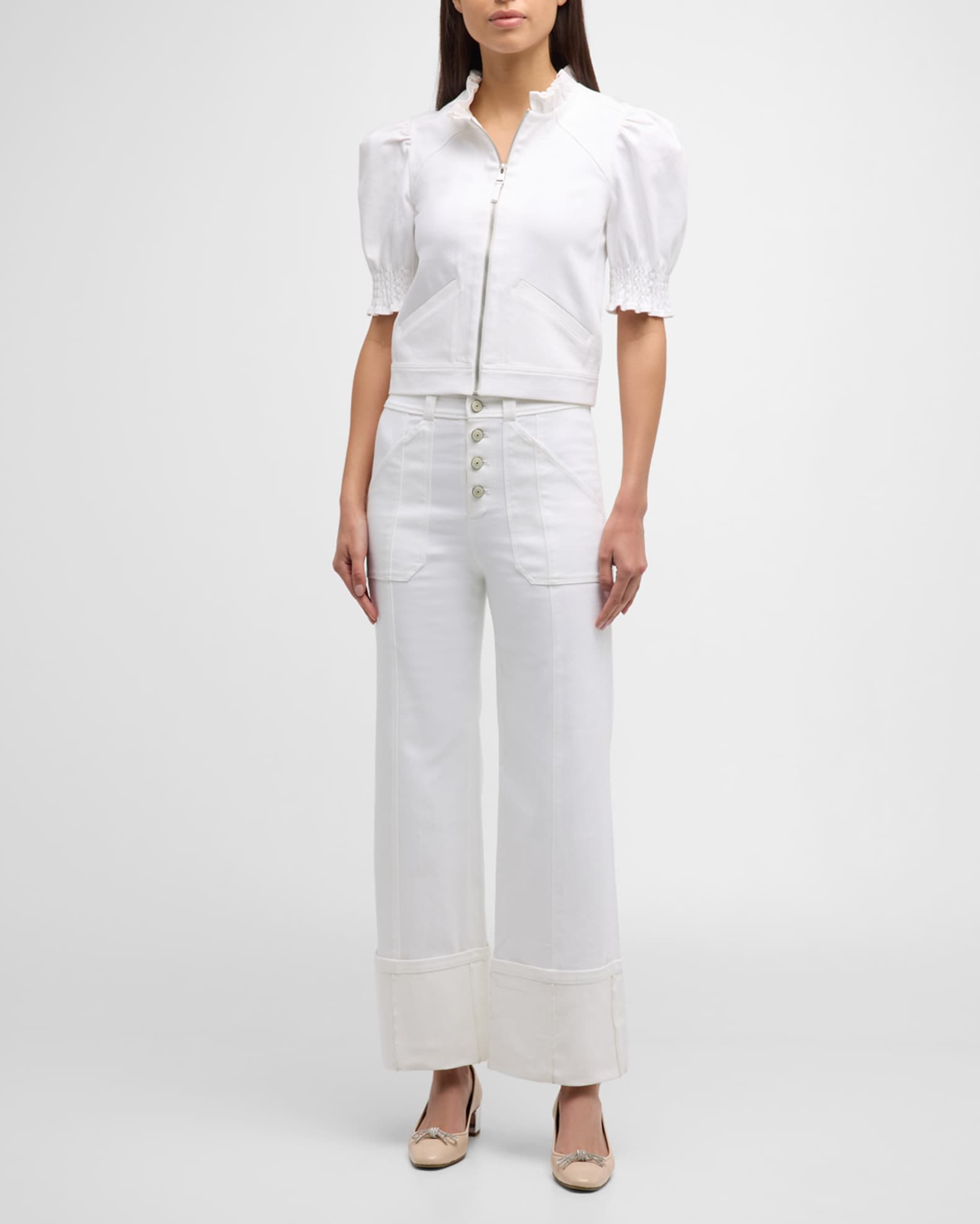 Anabella Short-Sleeve Zip-Front Jacket 1