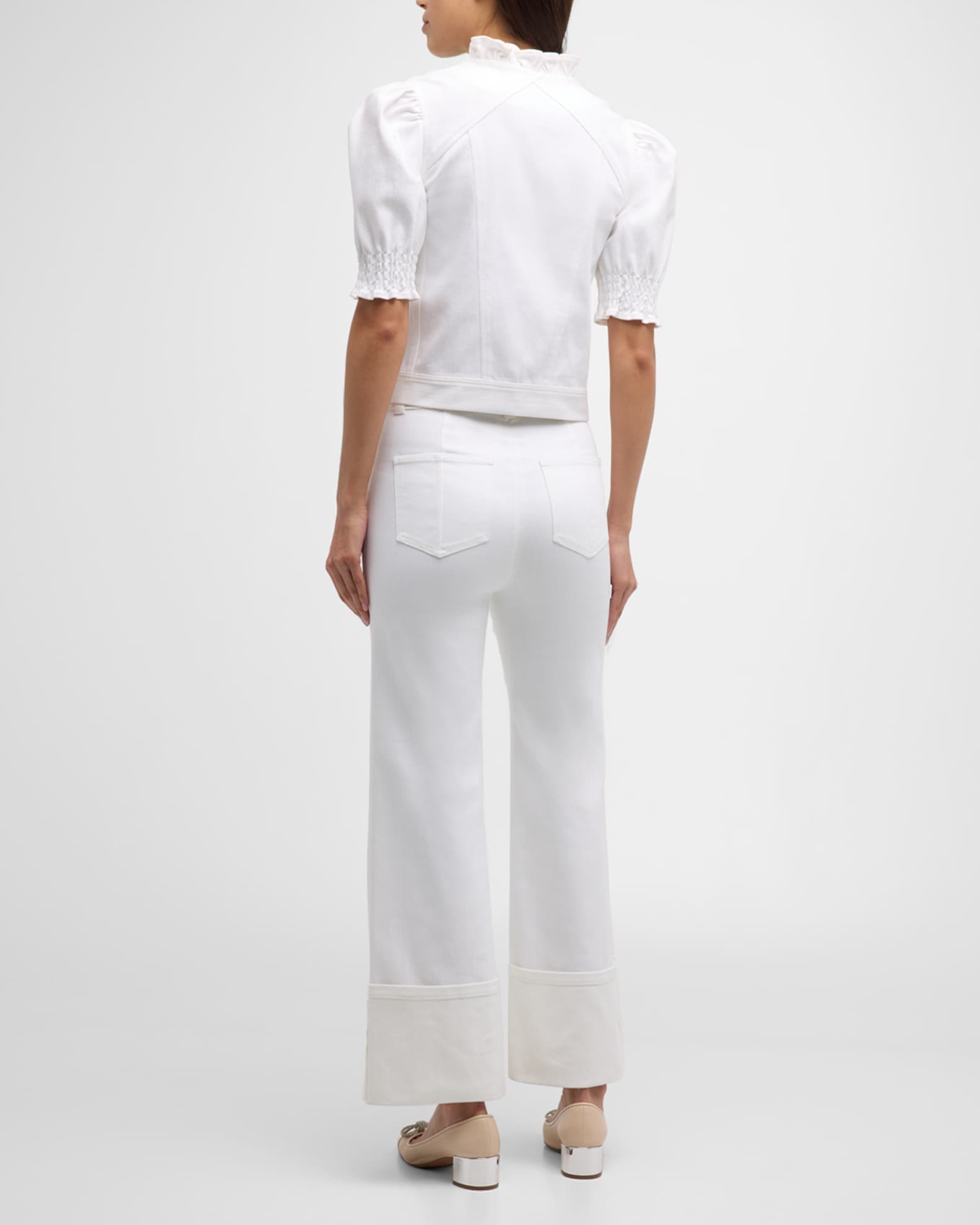 Cinq a Sept Anabella Short-Sleeve Zip-Front Jacket | Neiman Marcus