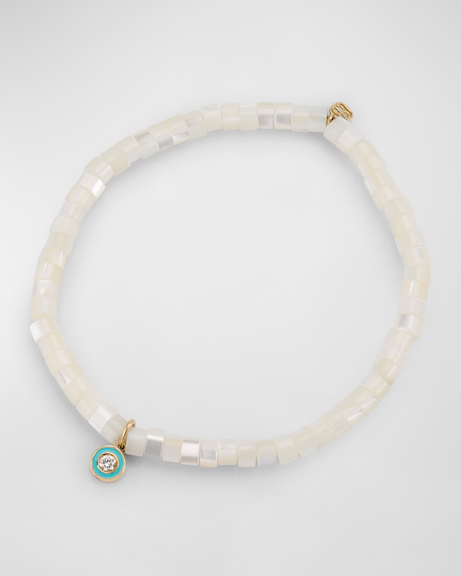 Enamel Charm Clear Beaded Bracelet 0