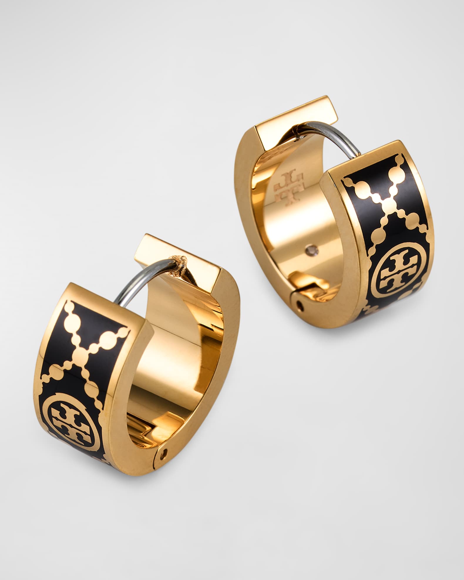 Small T Monogram Hoop Earrings Neiman Marcus
