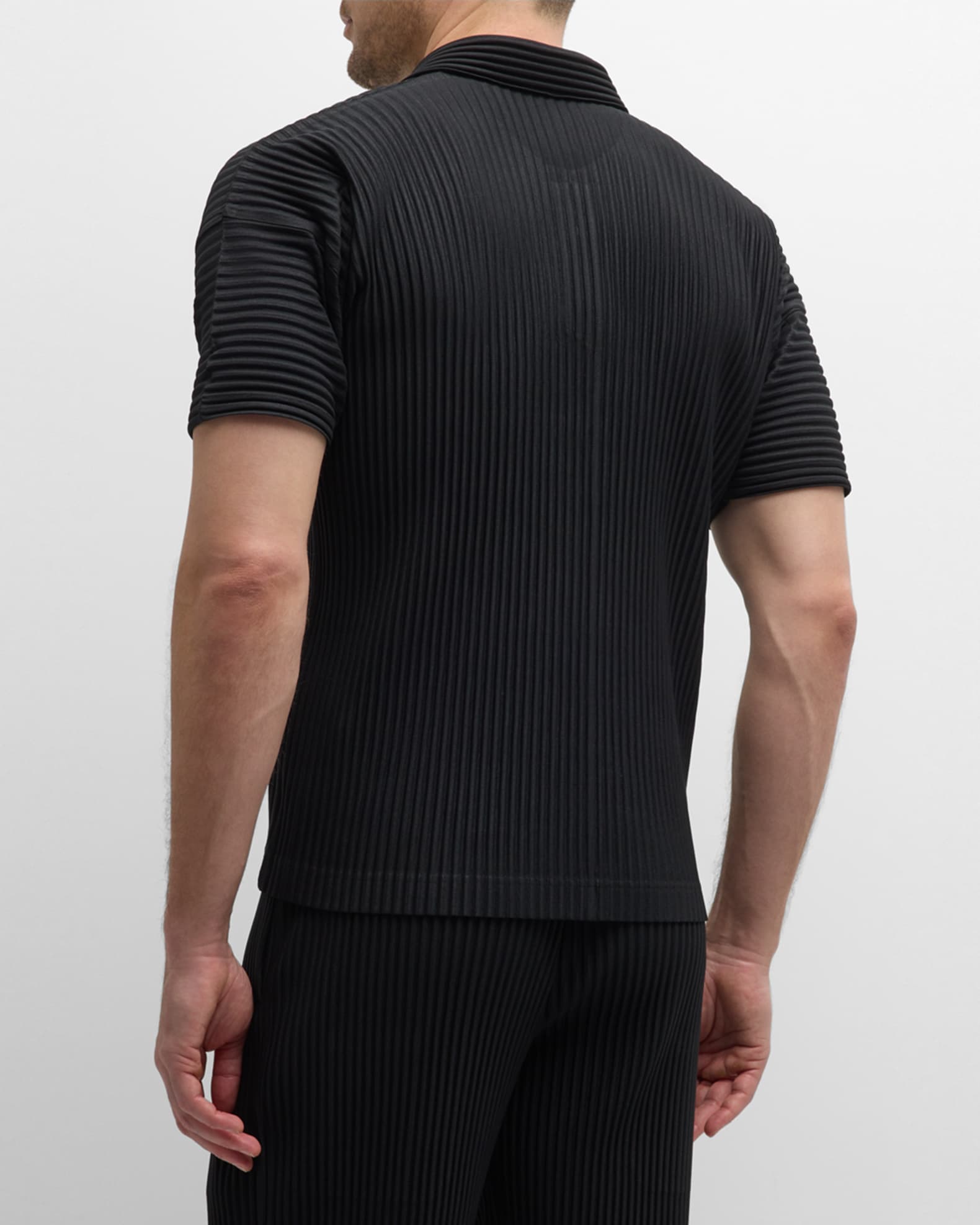 Homme Plisse Issey Miyake Men's Pleated Polo Shirt | Neiman