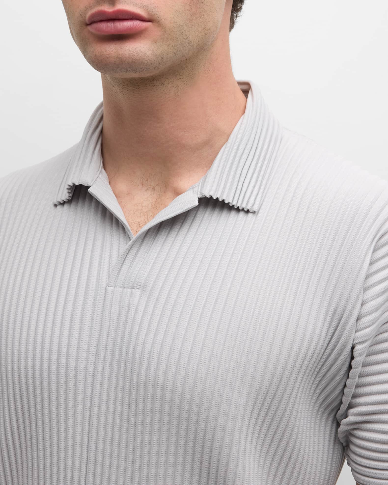 Homme Plisse Issey Miyake Men's Pleated Polo Shirt | Neiman