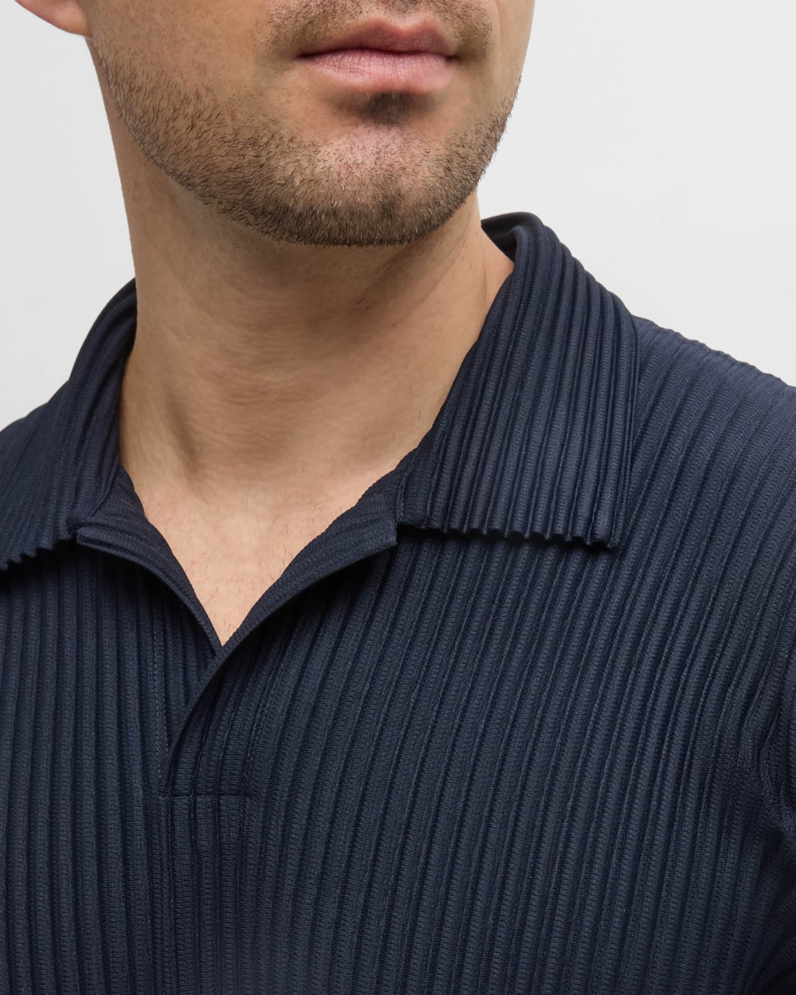 Homme Plisse Issey Miyake Men's Pleated Polo Shirt | Neiman Marcus