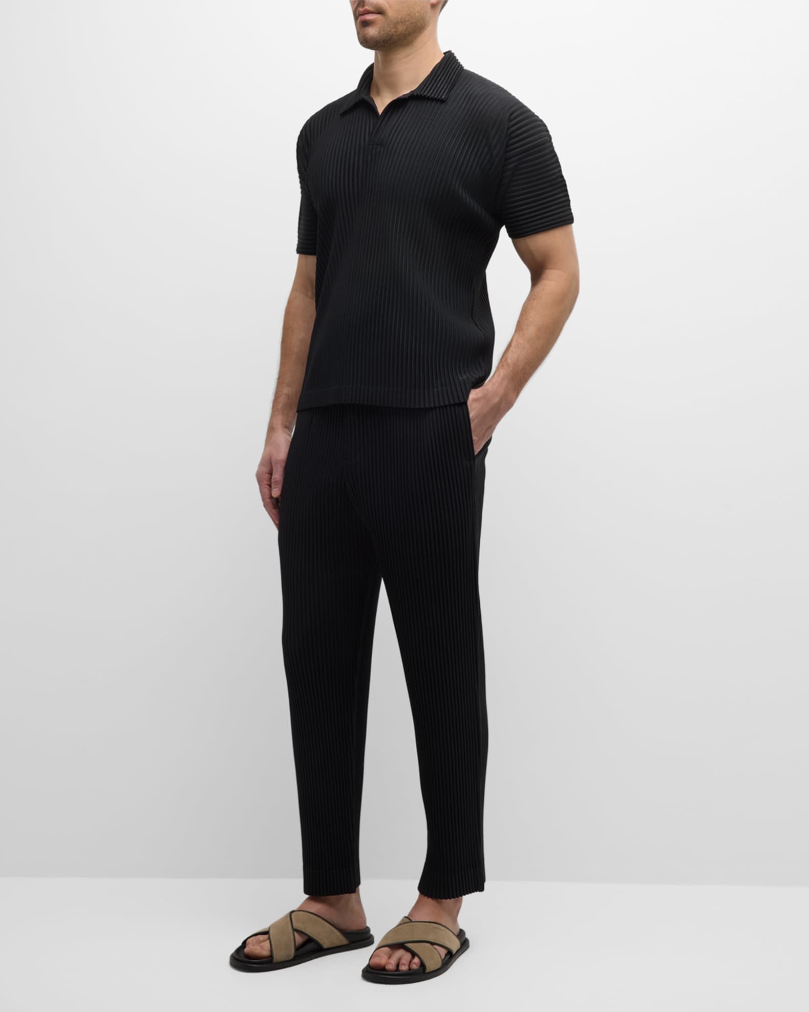 Homme Plisse Issey Miyake Men's Pleated Straight Pants | Neiman Marcus