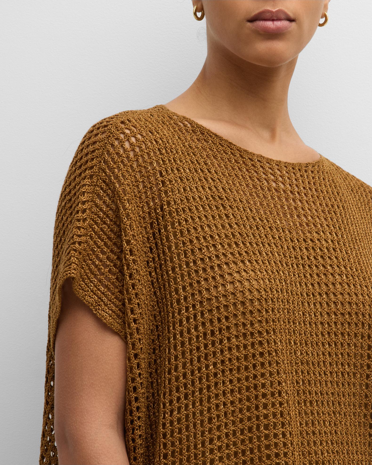 Eileen Fisher Open-Knit Organic Linen Sweater | Neiman Marcus