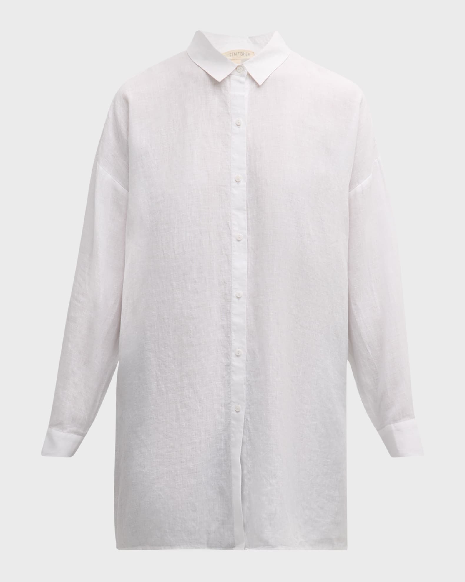 Eileen Fisher Oversized Button-Down Organic Linen Shirt