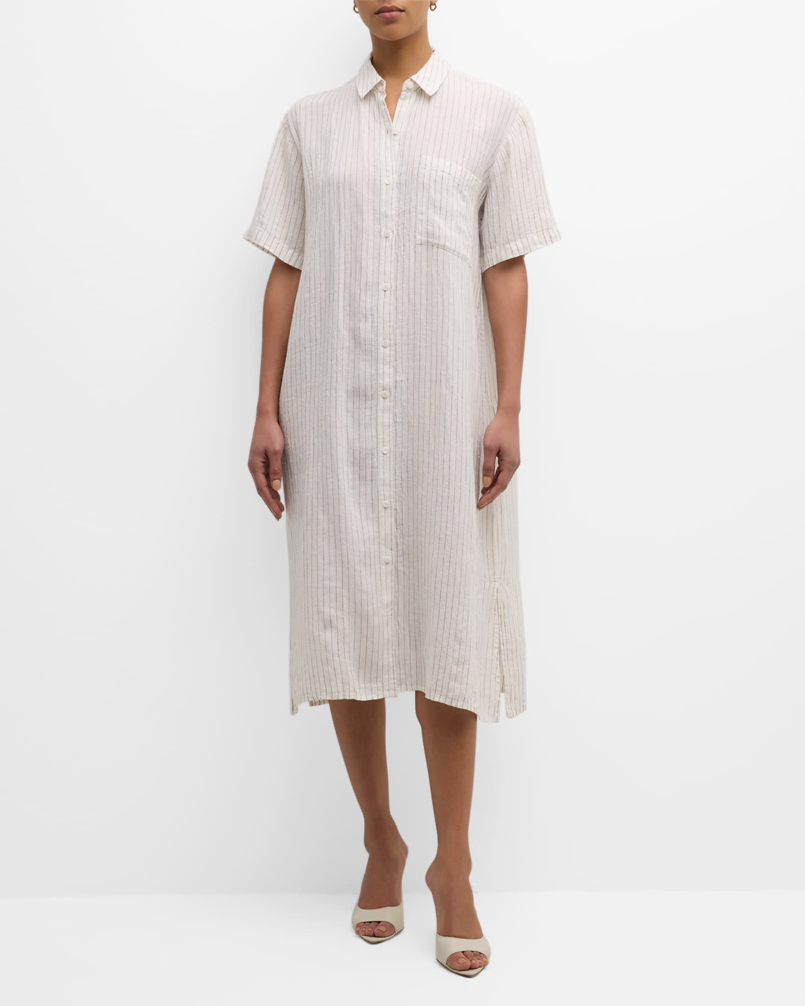 Eileen fisher striped deals linen dress