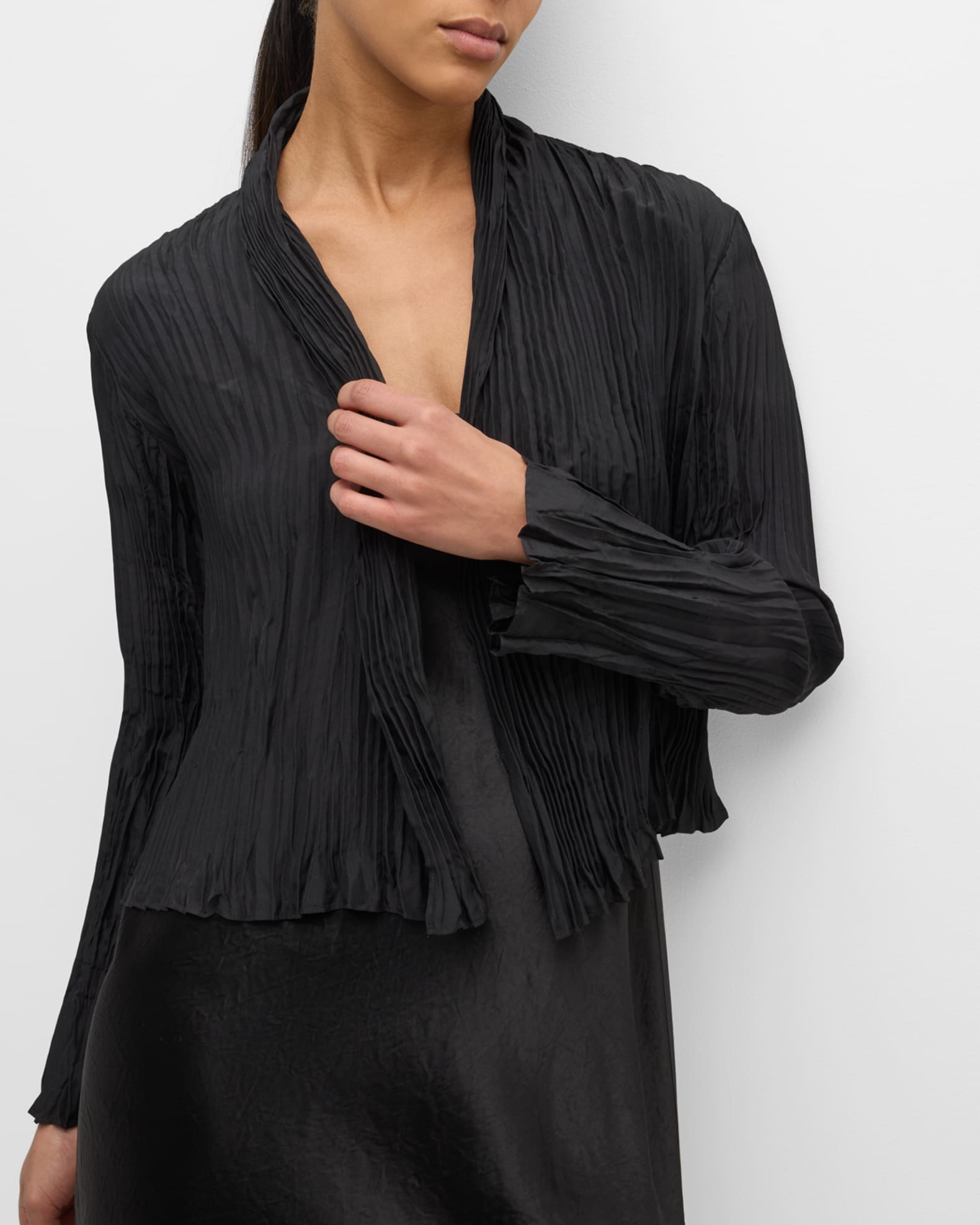WinterSilks Silk Tailored Jacket for Women (XL size) silk black type Vintage Second Hand