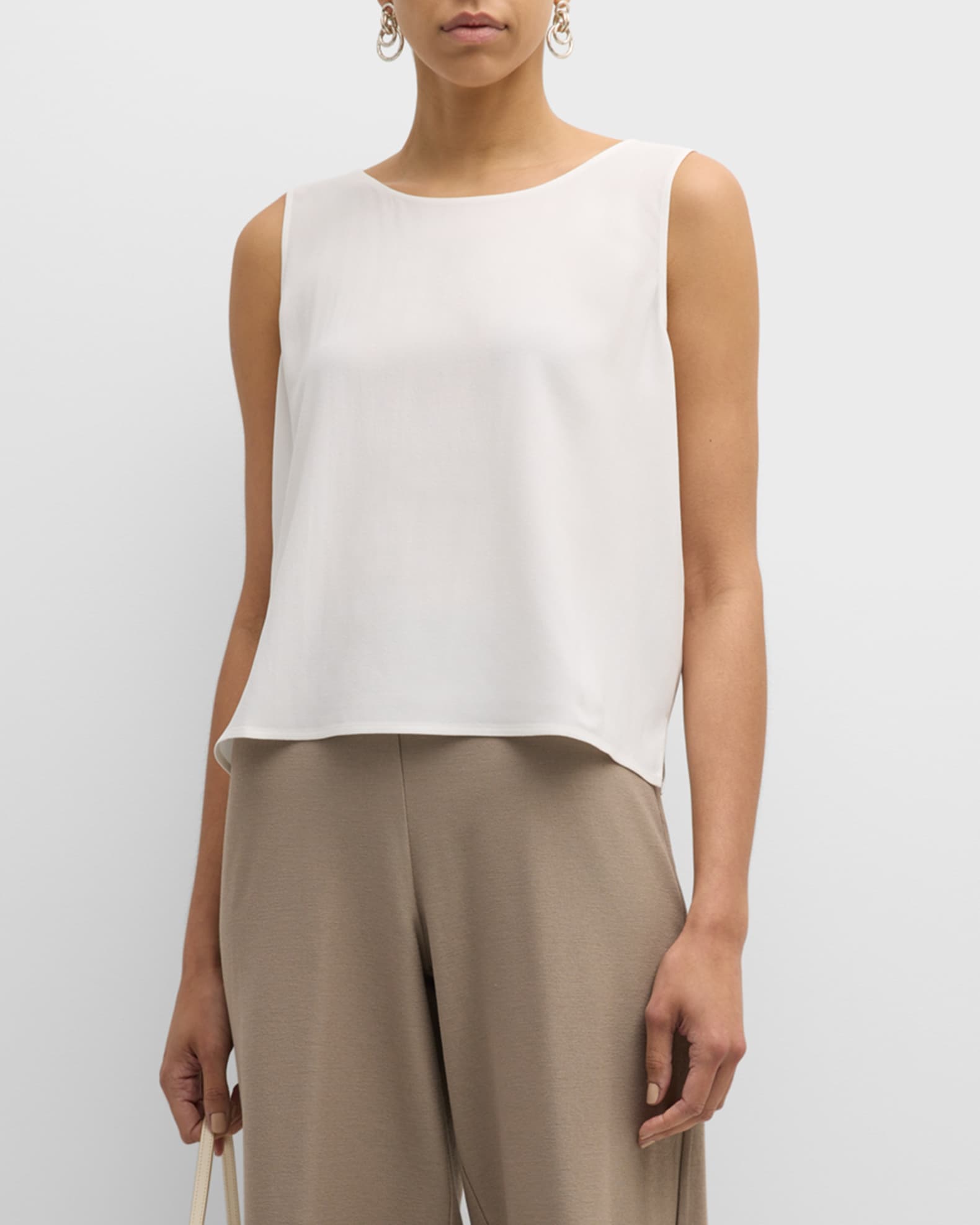 Eileen fisher cotton stretch jersey shell clearance