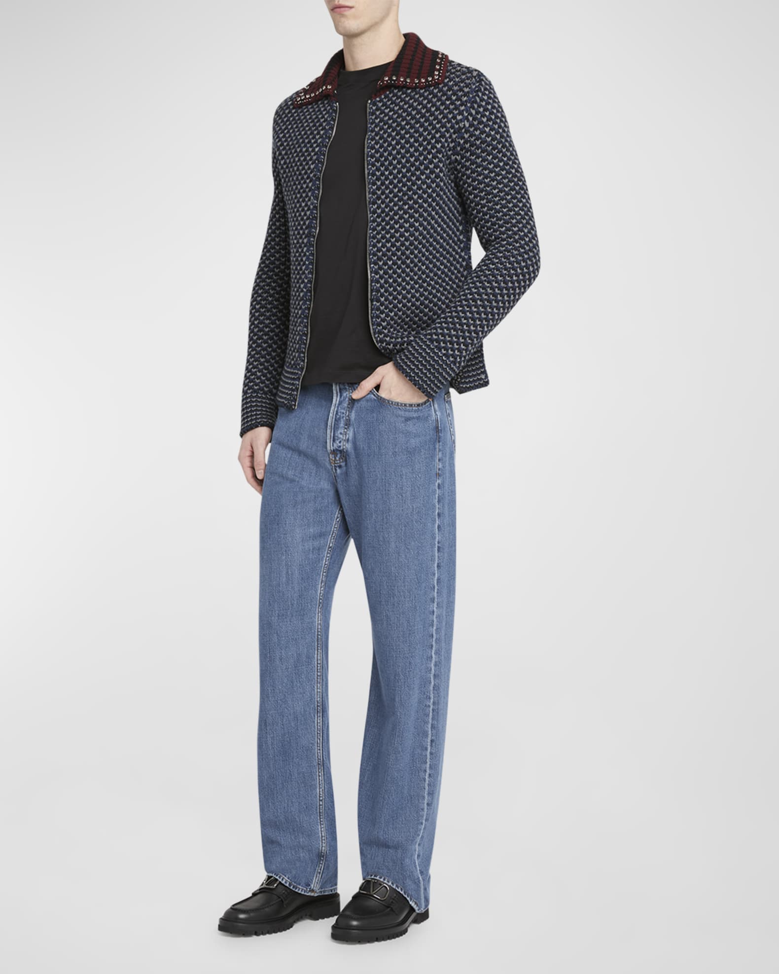 Valentino studded jacket cheap