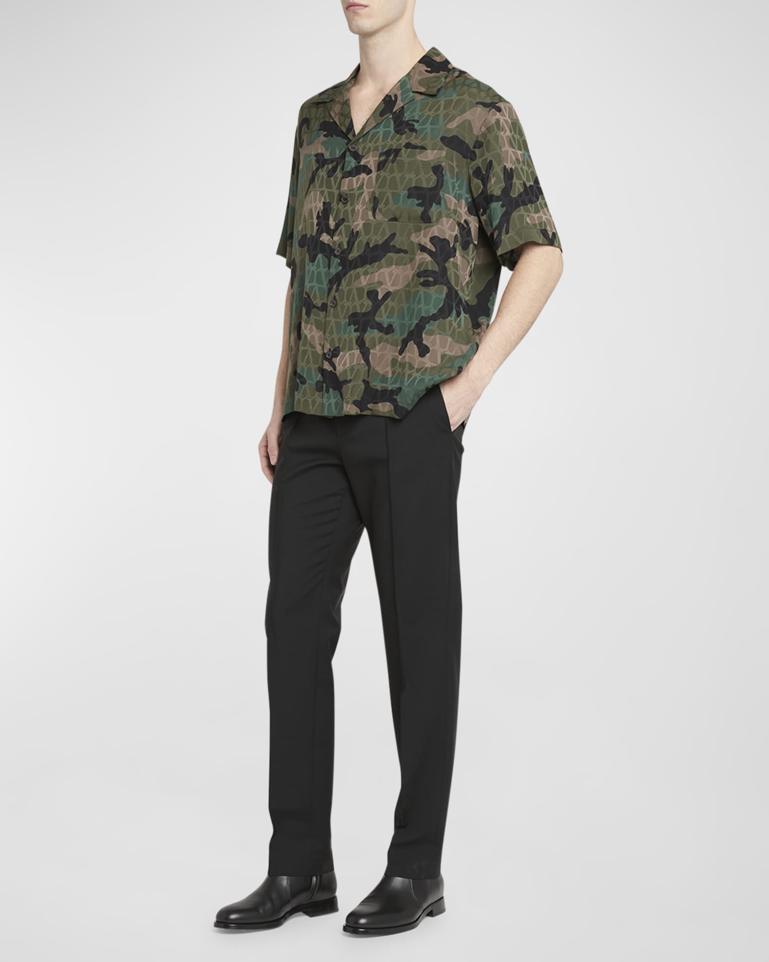 Men's Pintuck Elastic-Waist Pants