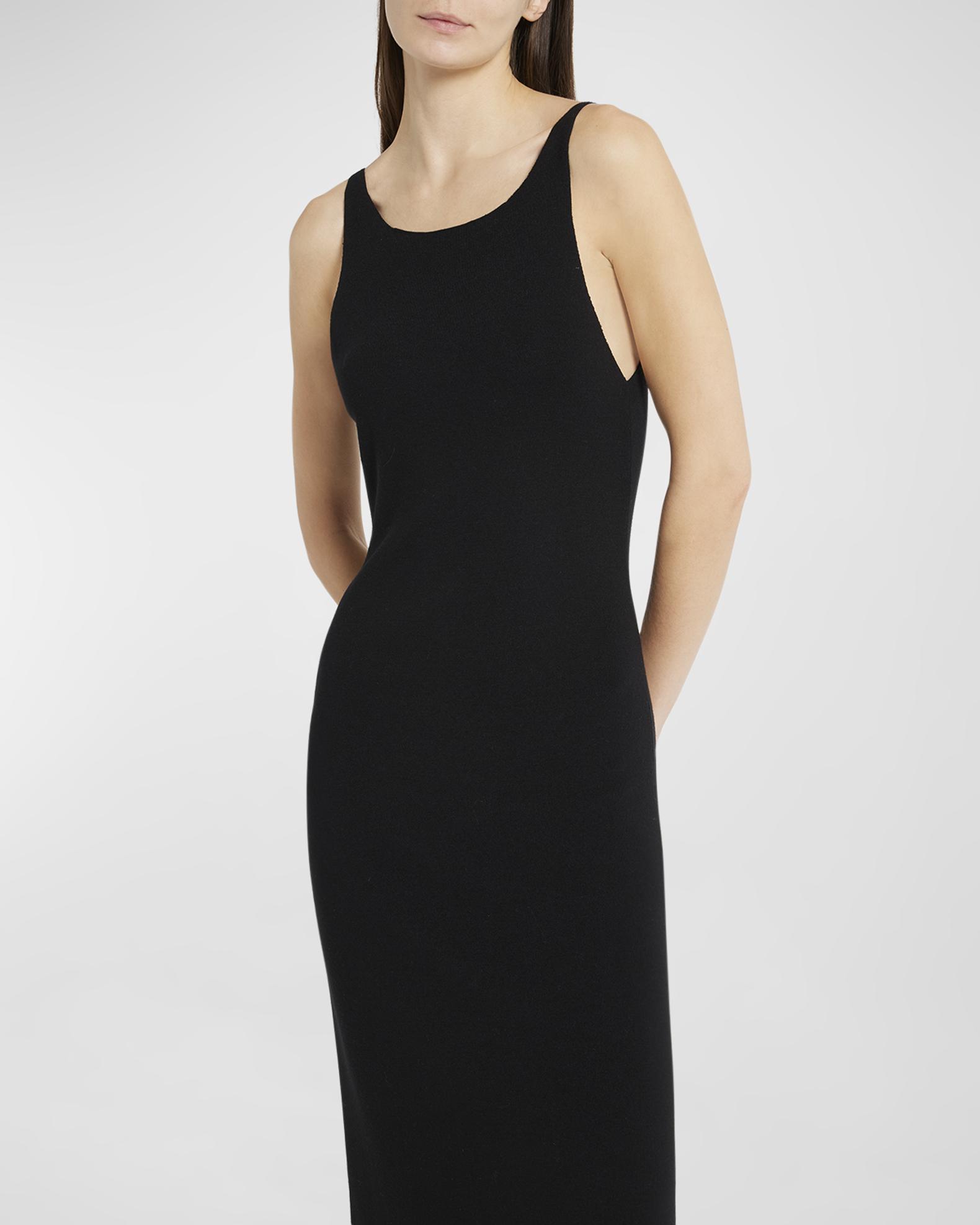 THE ROW wool V-neck midi dress maxi one piece 7461 W2565 black XS